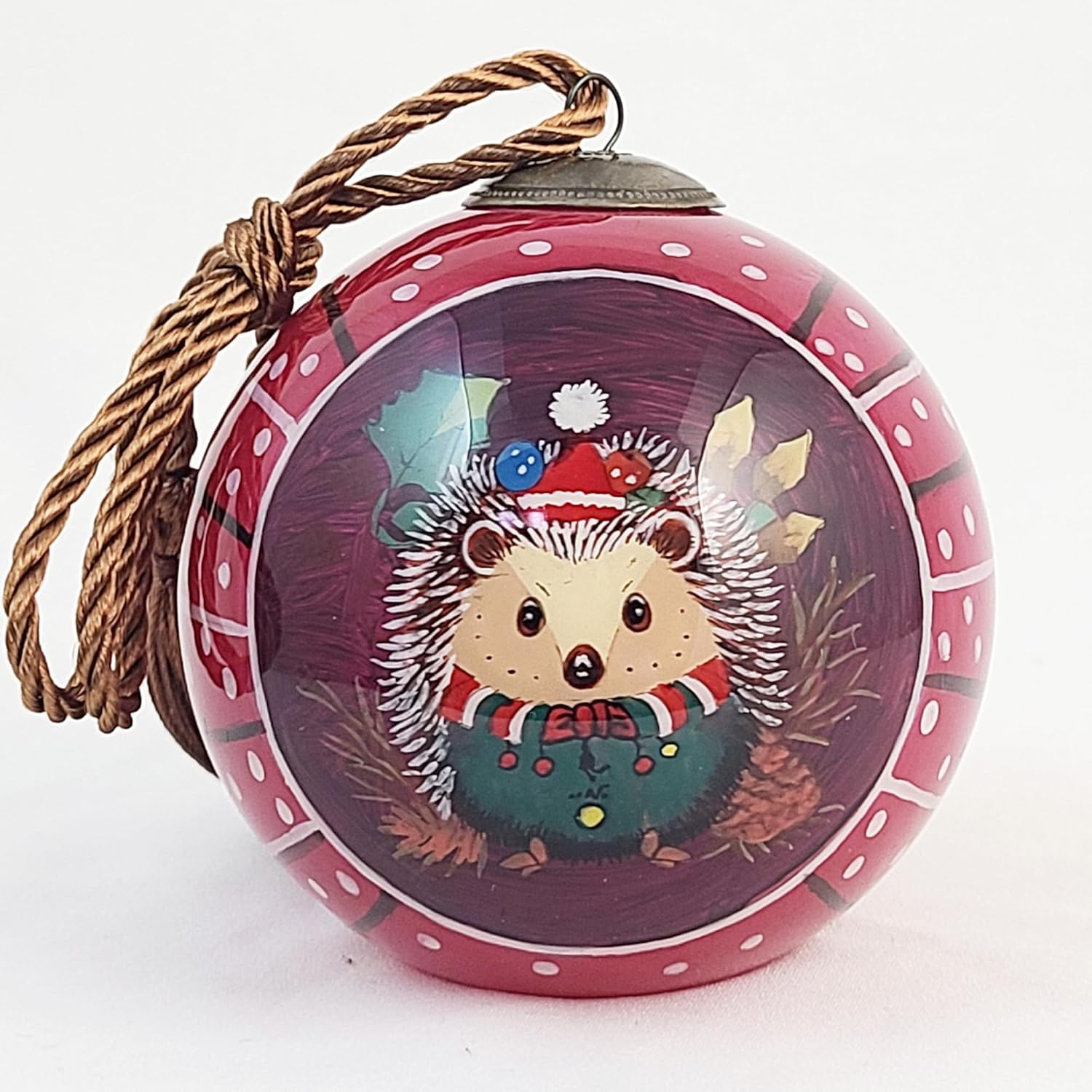 Honeylet Inside Hand Painted Glass Ornament with Gift Box