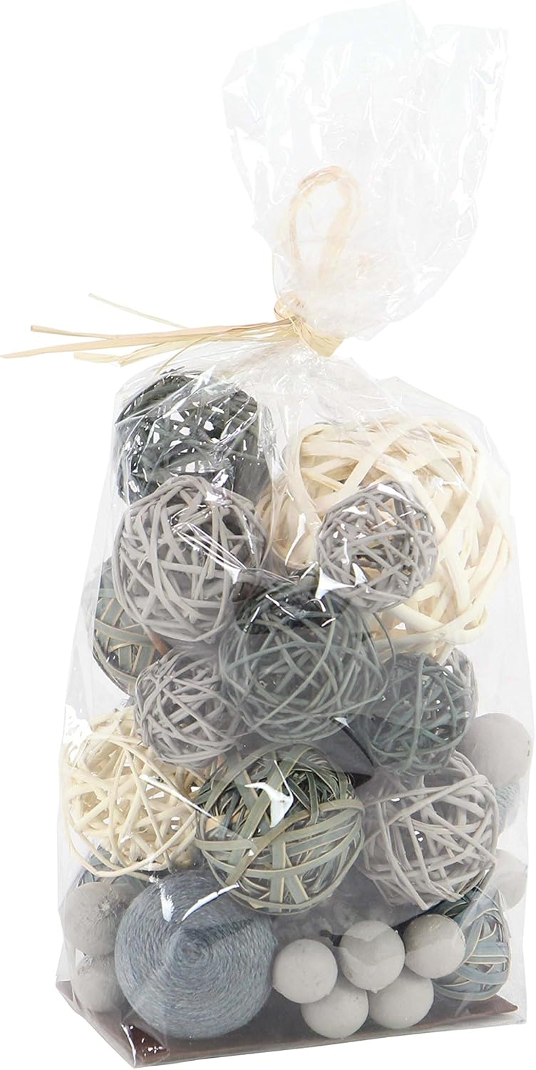 Deco 79 Coastal Dried Plant Orbs Set of 3 6W 11H Gray