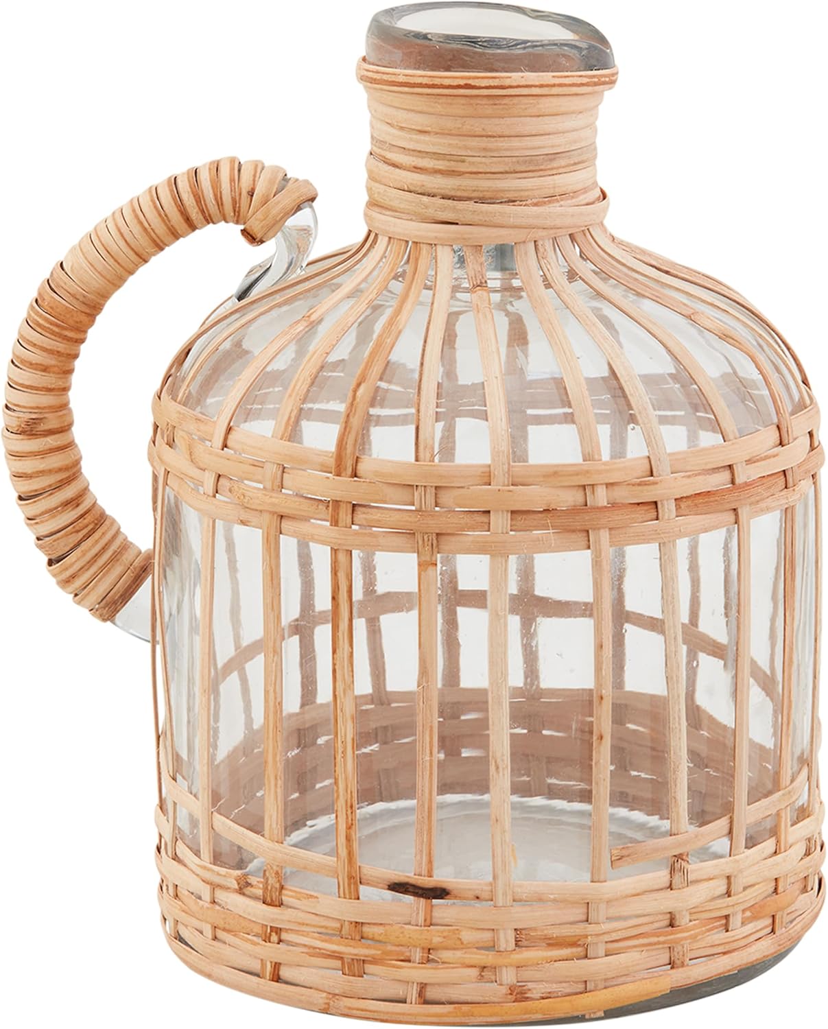 Mud Pie Large Rattan Pitcher Vase 7 12 x 5 14