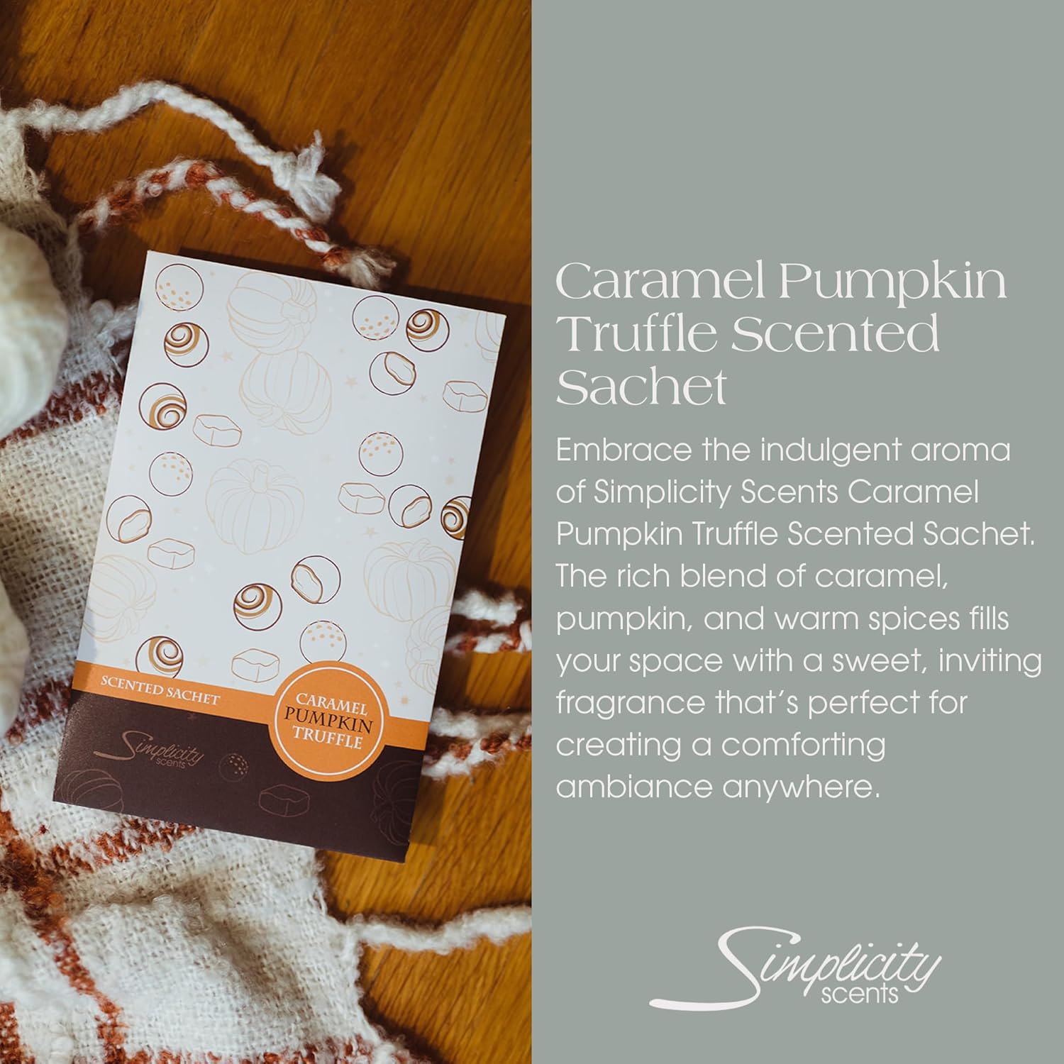 Floral Simplicity Caramel Pumpkin Truffle Scented Sachets Pack of 3