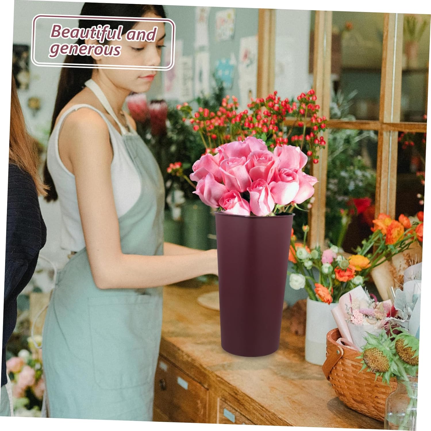 Triangular Flower Vase for Florists and Home Decor