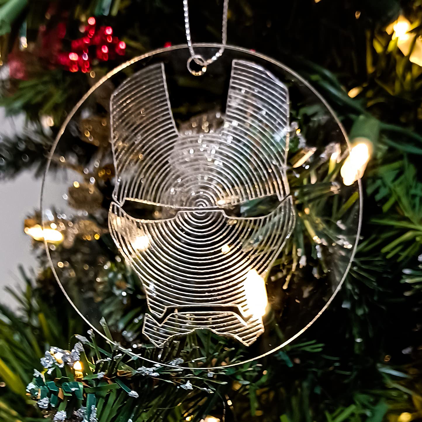Furys Superheroes Clear Acrylic Christmas Ornaments Set of 5