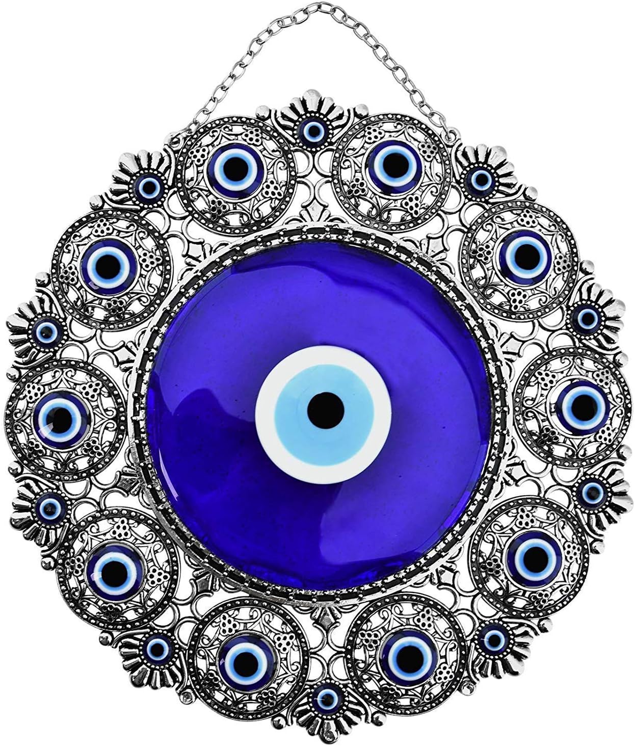 Blue Turkish Glass Evil Eye Wall Hanging Decor