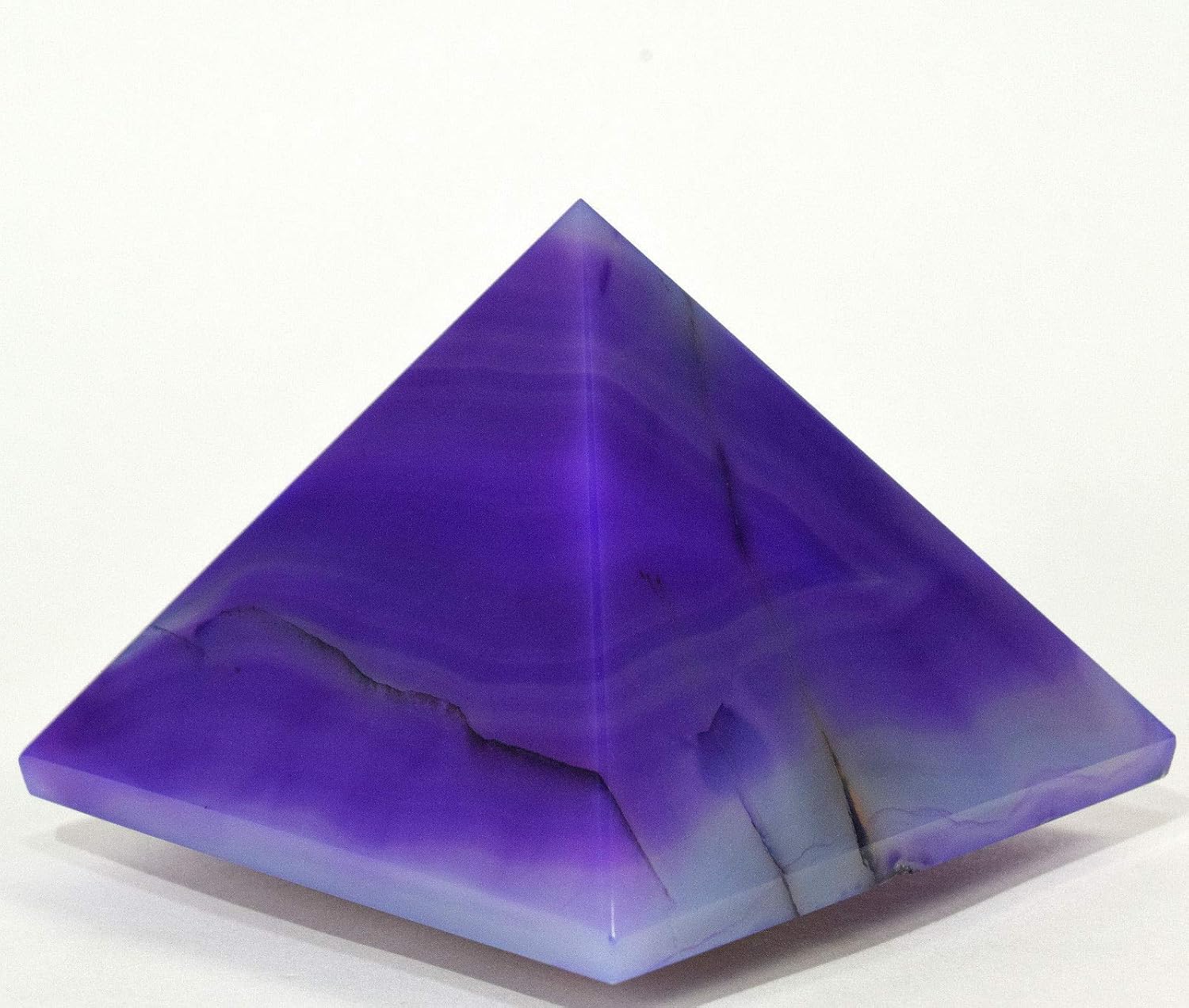 HQRP HC Set 27 Inch Dyed Purple Banded Agate Pyramid Clear Quartz Pebble