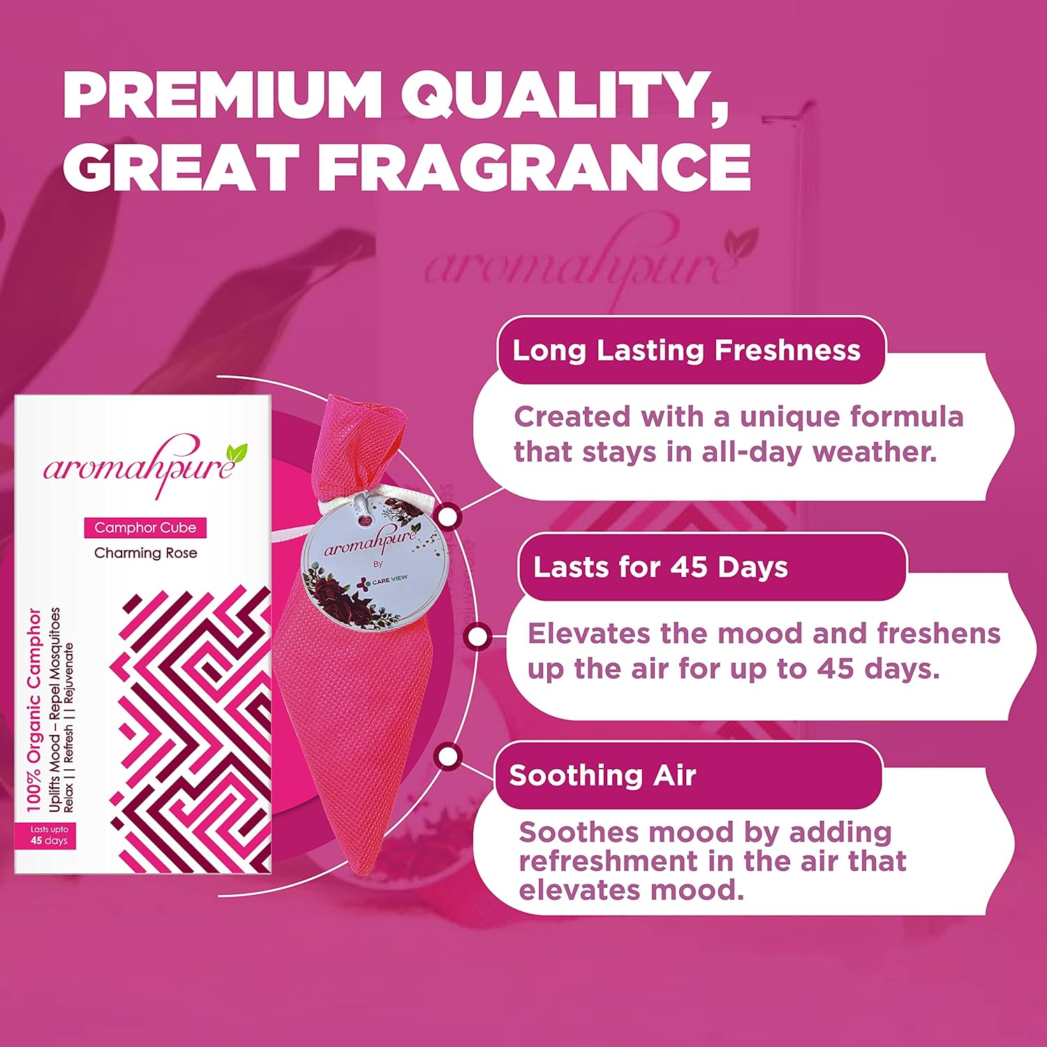 Aromahpure Camphor Cube Set of 2 with Rose Jasmine Fragrance