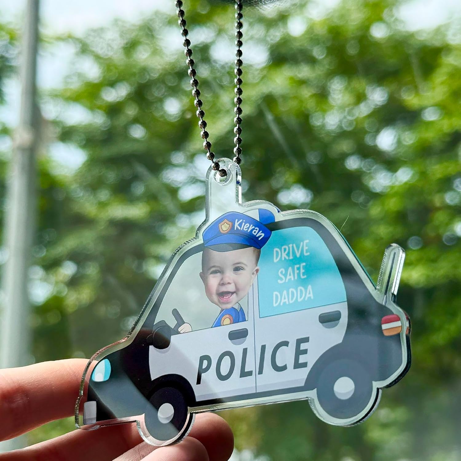 Personalized Photo Car Hanger for Dad Father Happy Fathers Day 2024 Gift
