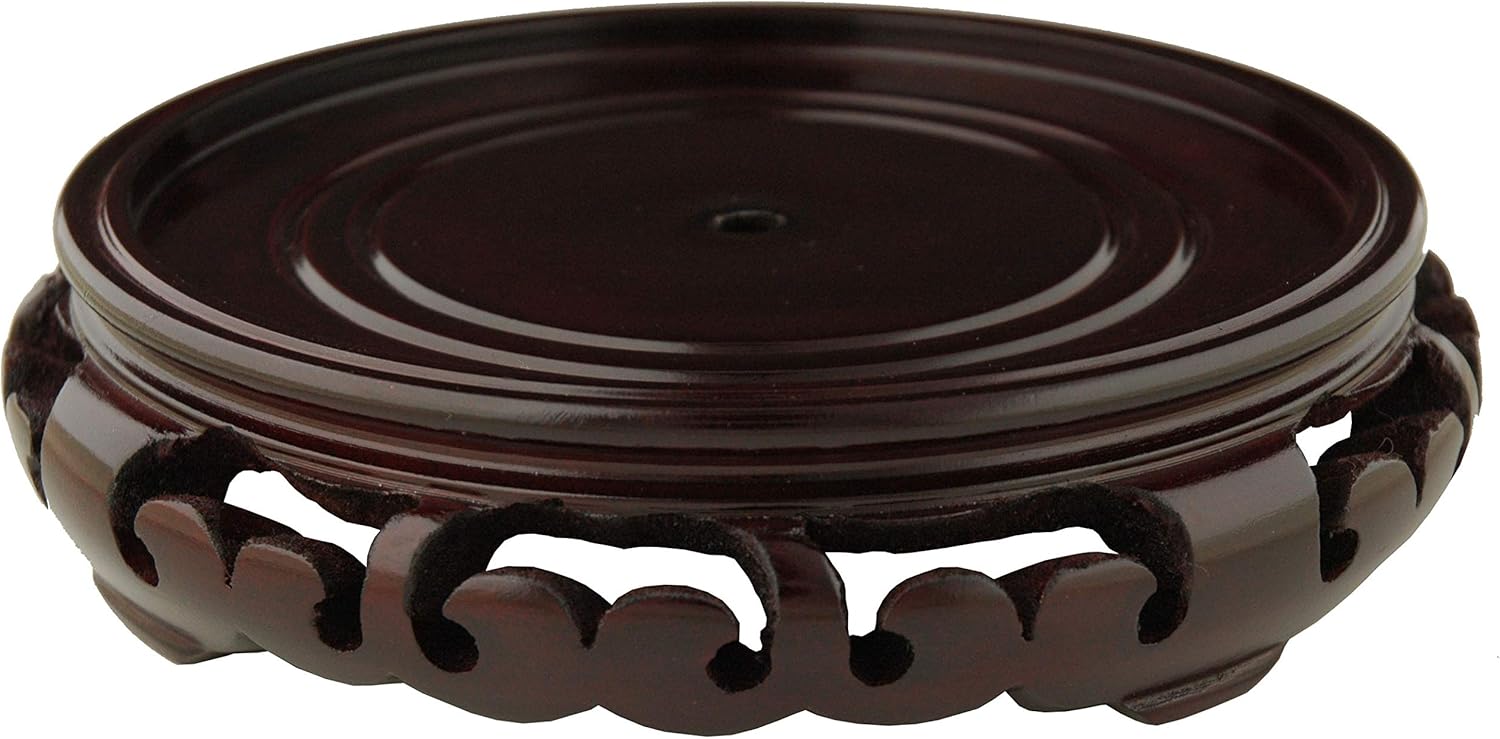 Red Lantern Asian Style 4-Inch Round Vase and Spice Jar Stand