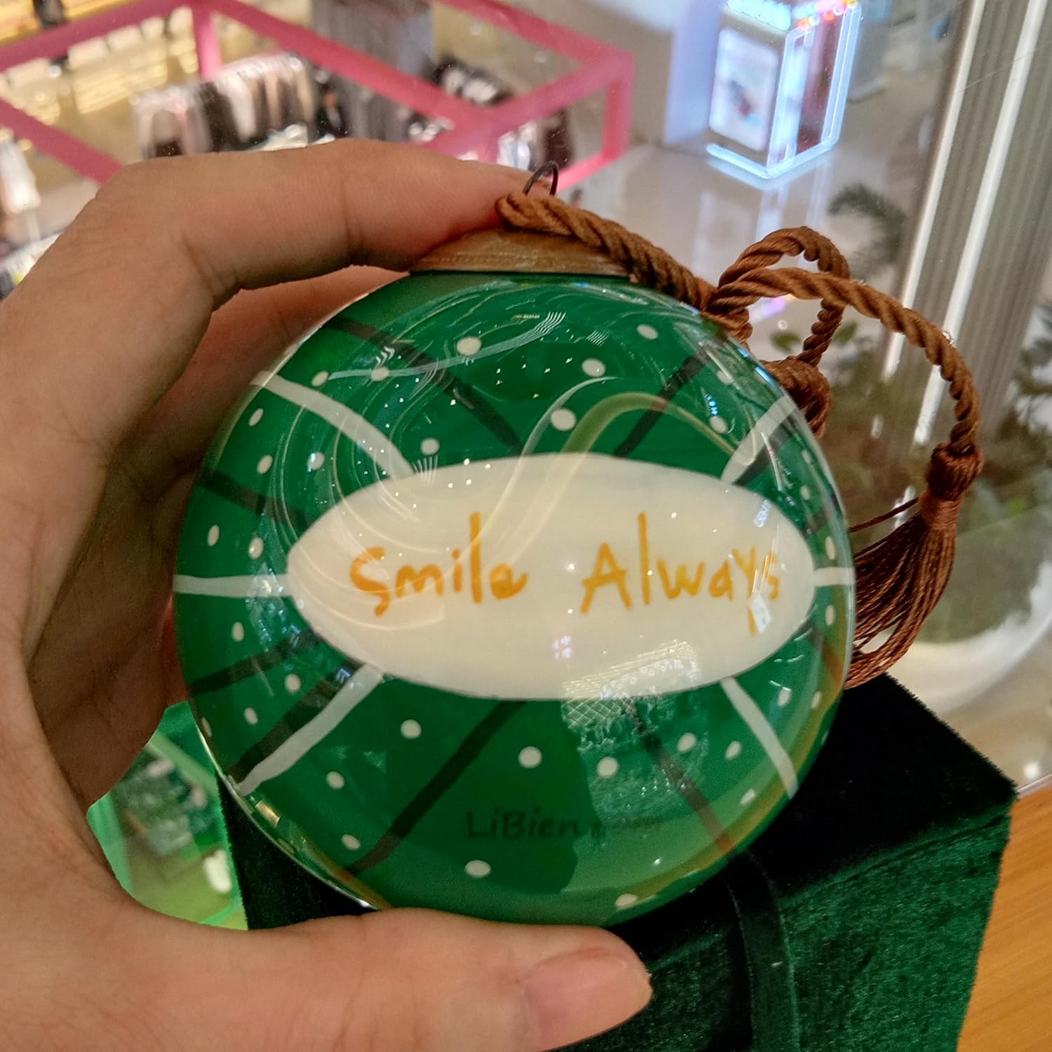Hand-Painted Glass Ornament with Premium Gift Box Raccoon G Art
