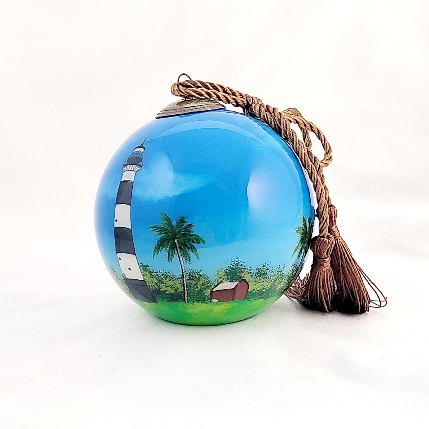Lighthouse Coastal Theme Glass Artwork by LiBien