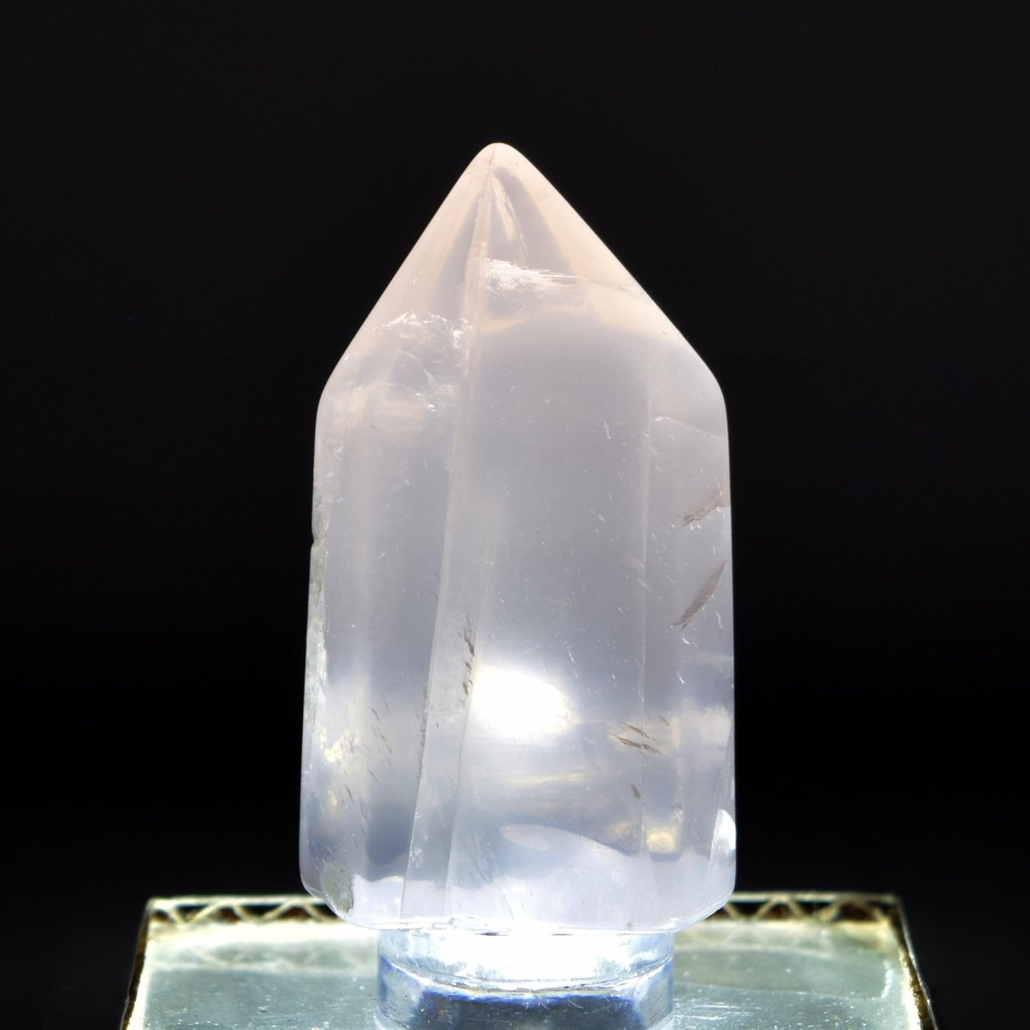 HQRP Rose Quartz Point Crystal Stick Wand - 41mm