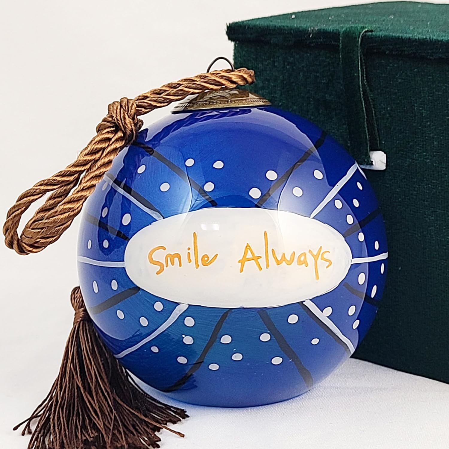 Cactus and Dog Fairyland Blue Glass Ornament