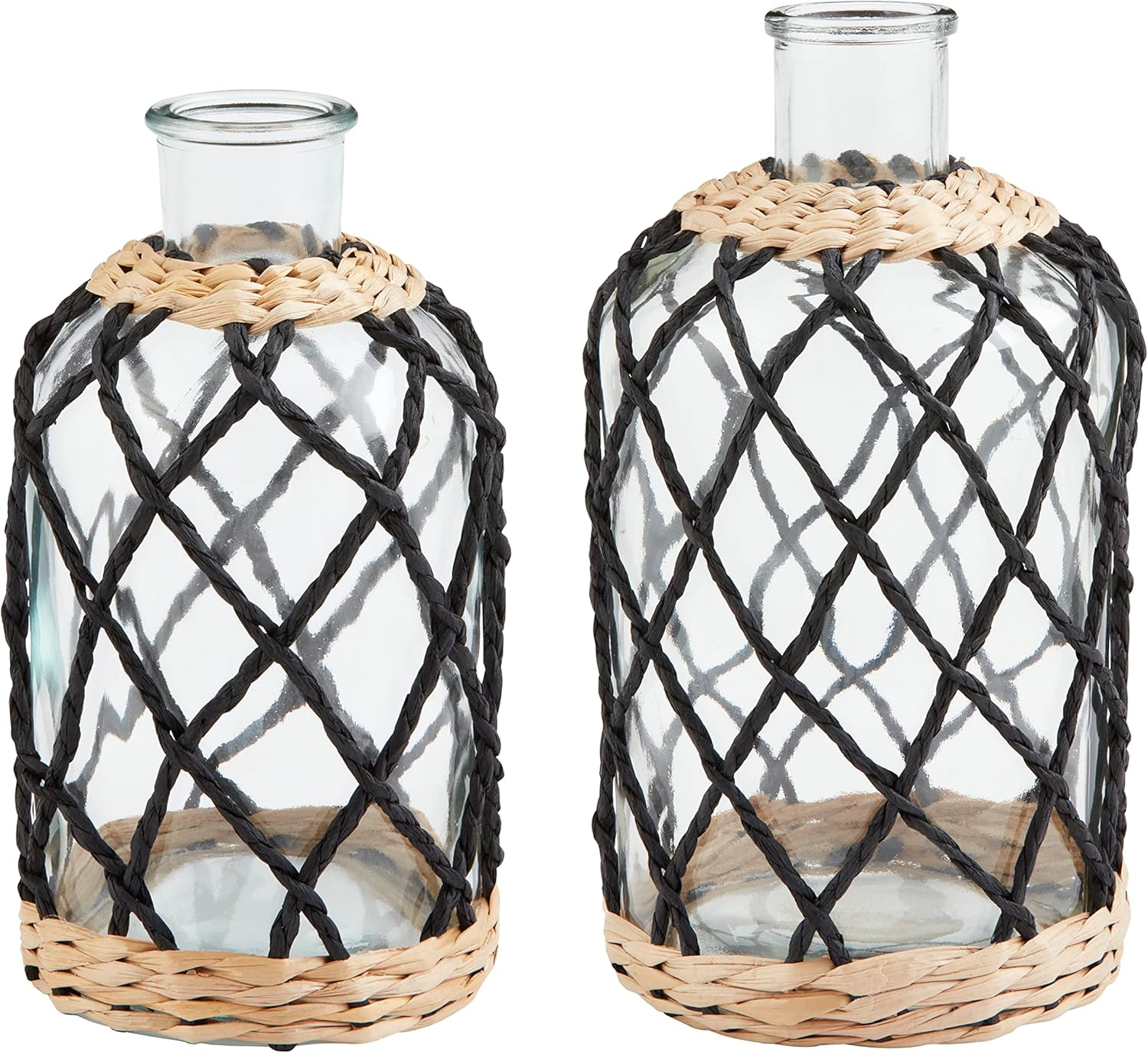 Mud Pie Black Woven Sleeve Vase Small