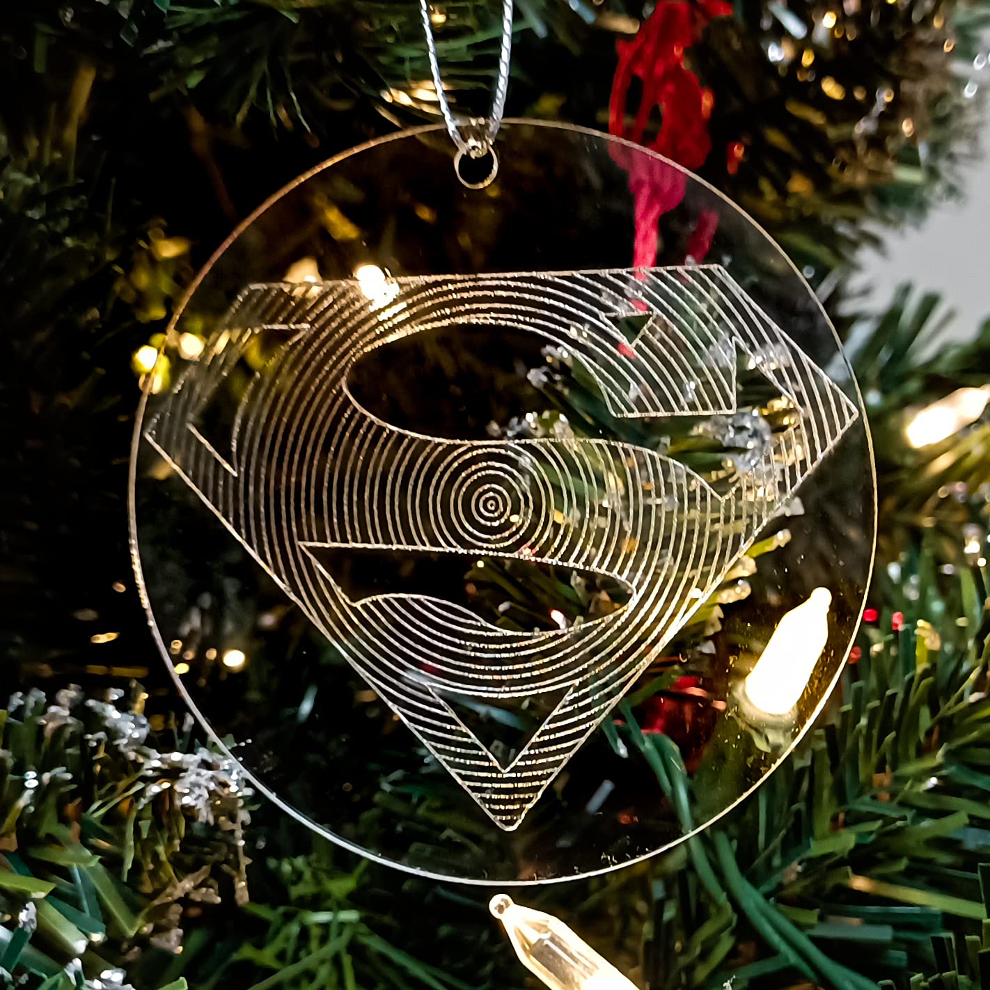 DC Justice JLA League Clear Acrylic Christmas Ornaments Set of 5 1
