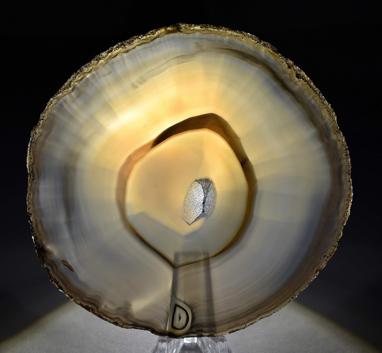 43 Inch Blue Brazilian Agate Slice with Stand