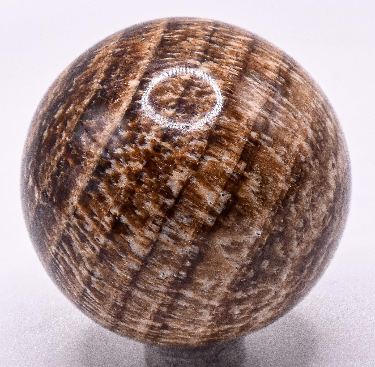 HQRP 2 Inch Banded Brown Aragonite Sphere with Stand