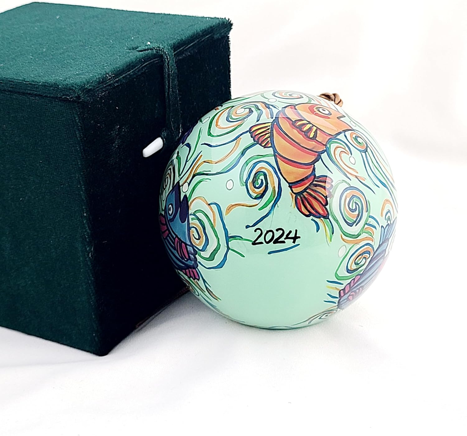 Colorful Fish Glass Ornament - Handcrafted Art Deco Piece