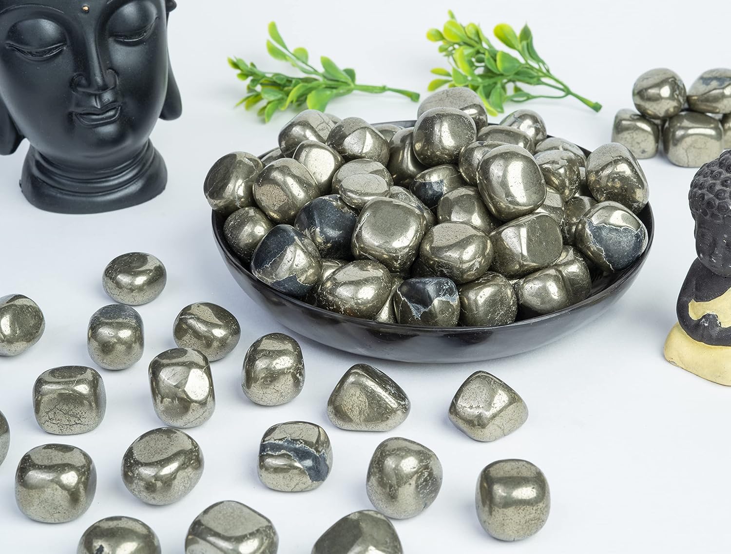 Golden Pyrite Tumbled Stones - 13 Piece Healing Set