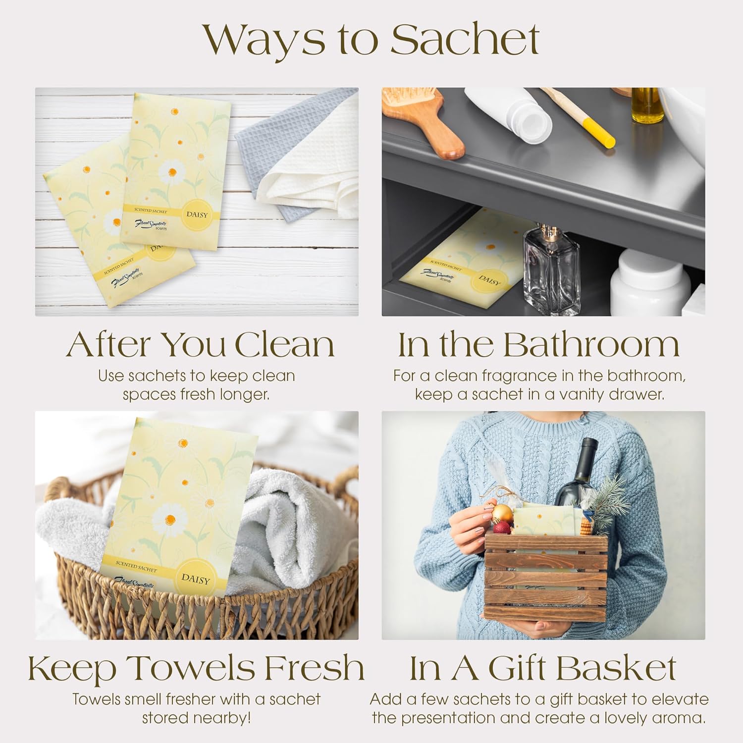 Daisy Scented Sachets Pack of 3 - Home Freshener