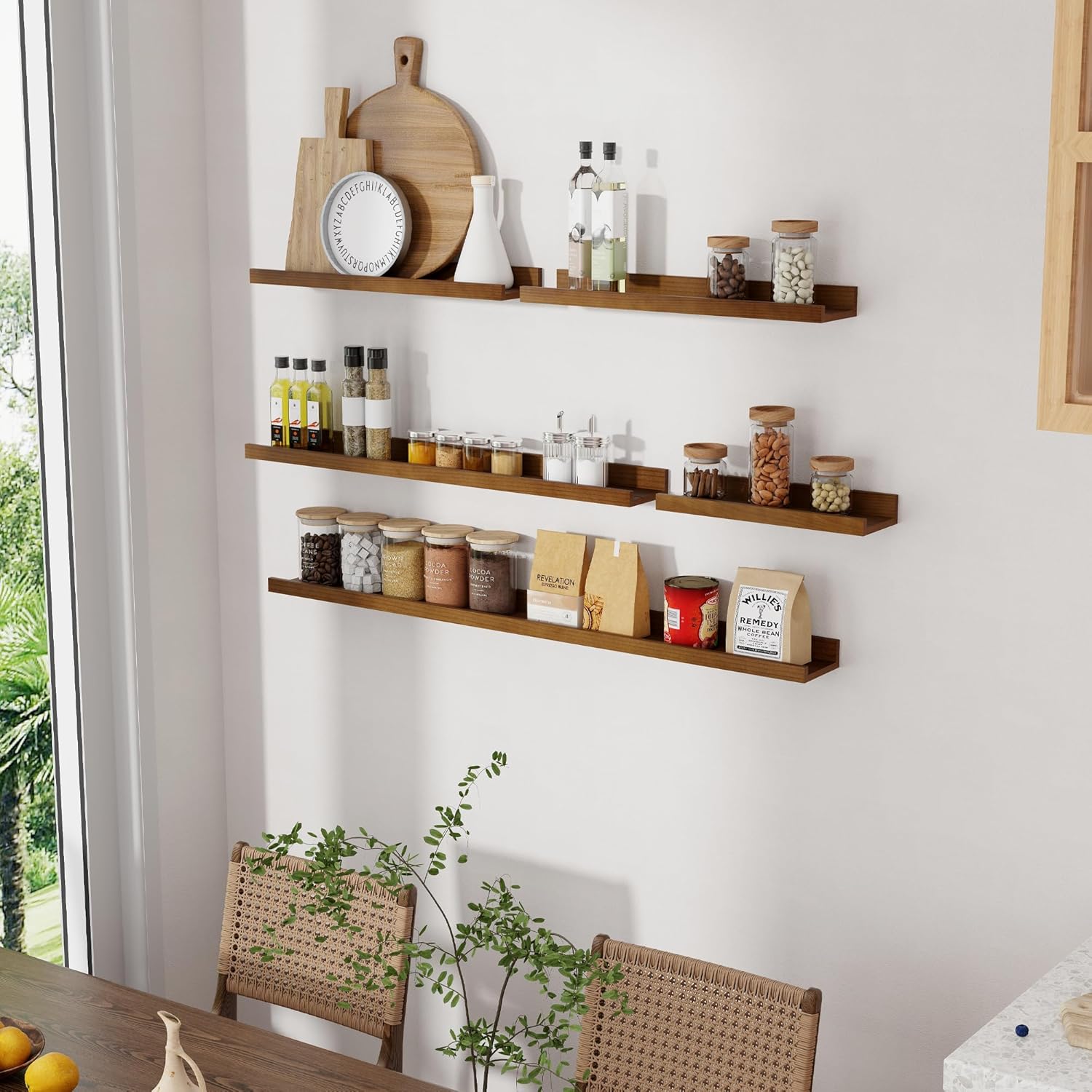 Vivelove Picture Ledge Shelf 48 Inch Floating Shelf Set of 2