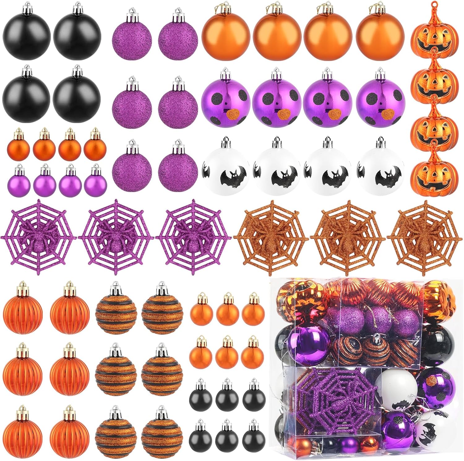 Fruasio Halloween Ornaments 61PCS Shatterproof Set