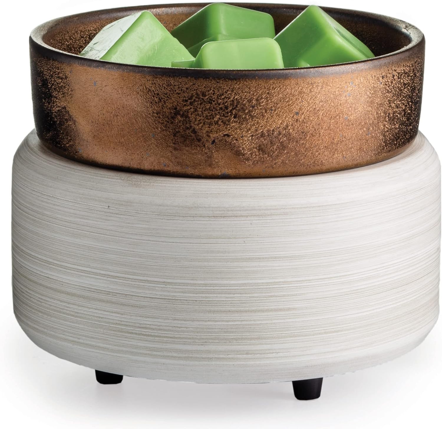 2-In-1 Candle and Fragrance Warmer with Whitewashed Bronze