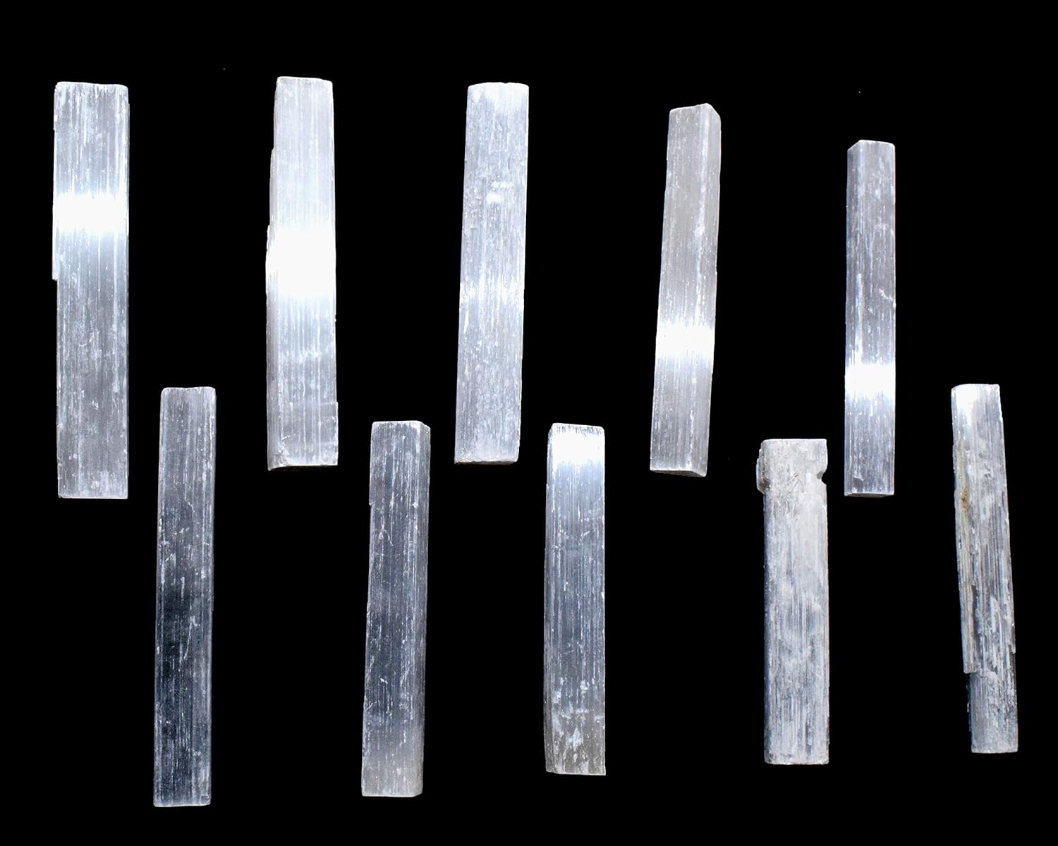 HQRP 5PCS White Selenite Sticks Natural Sparkling Gemstone