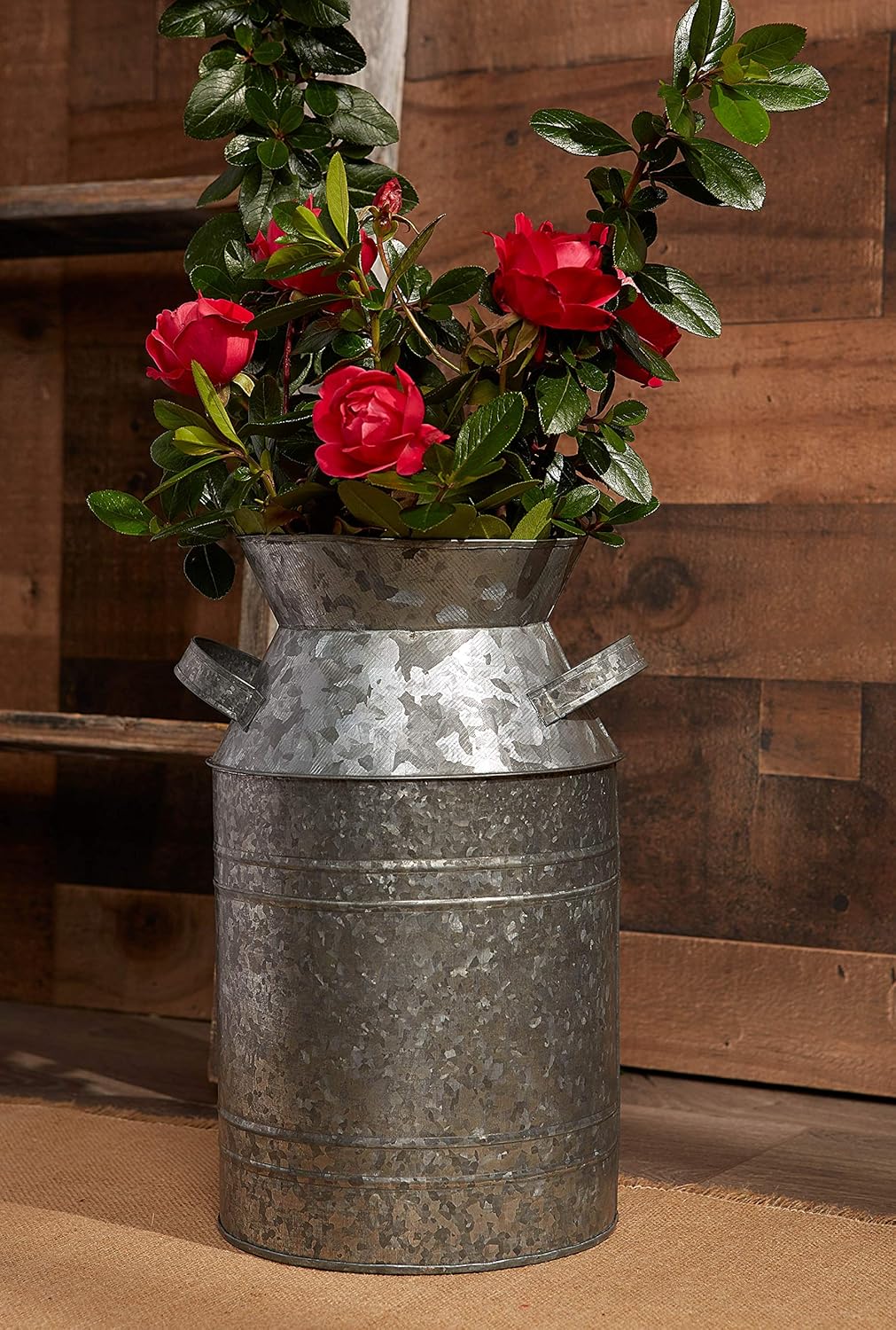 DII Galvanized Metal Milk Can Decor Rustic Farmhouse Silver