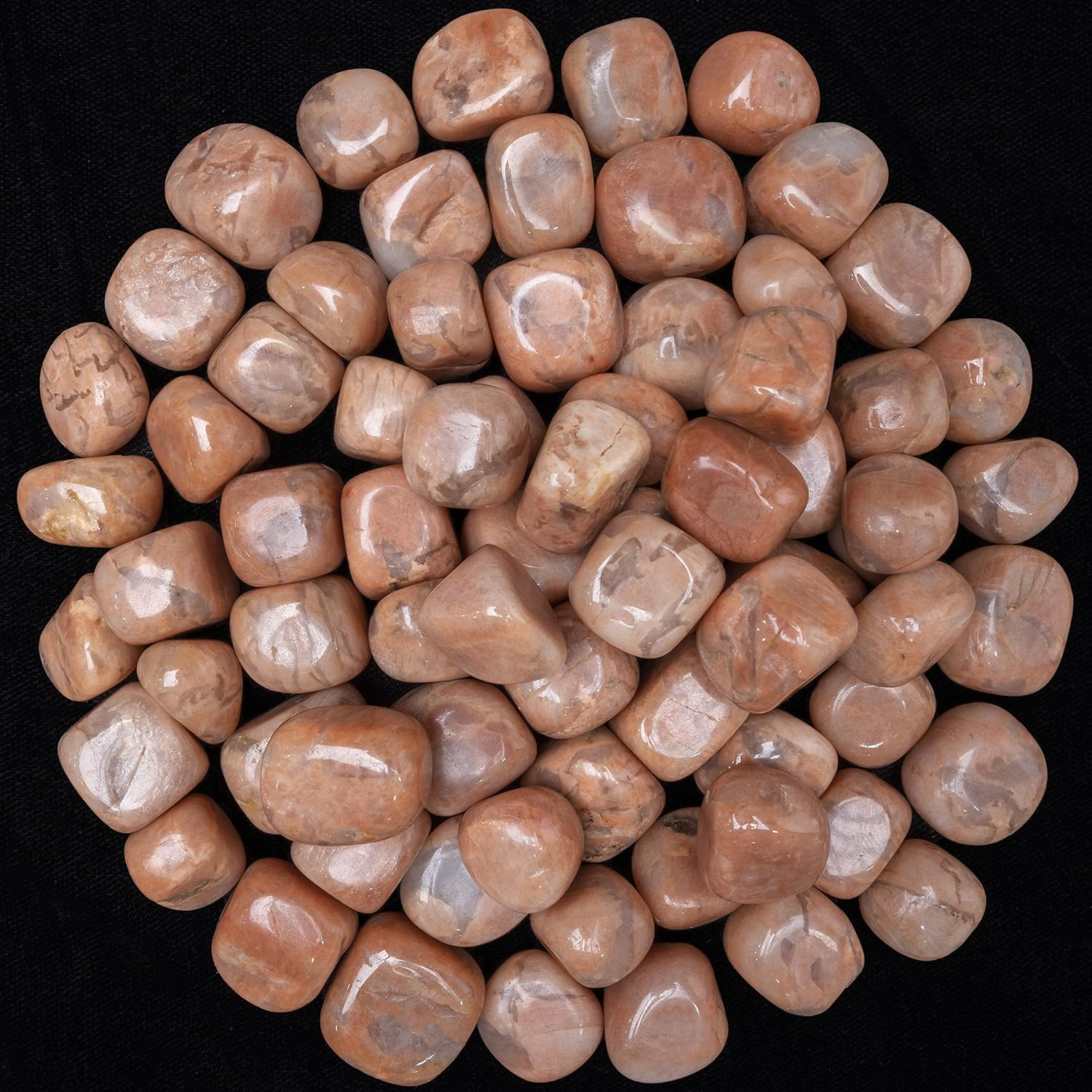 Peach Moonstone Tumbled Stones 13 Piece Set