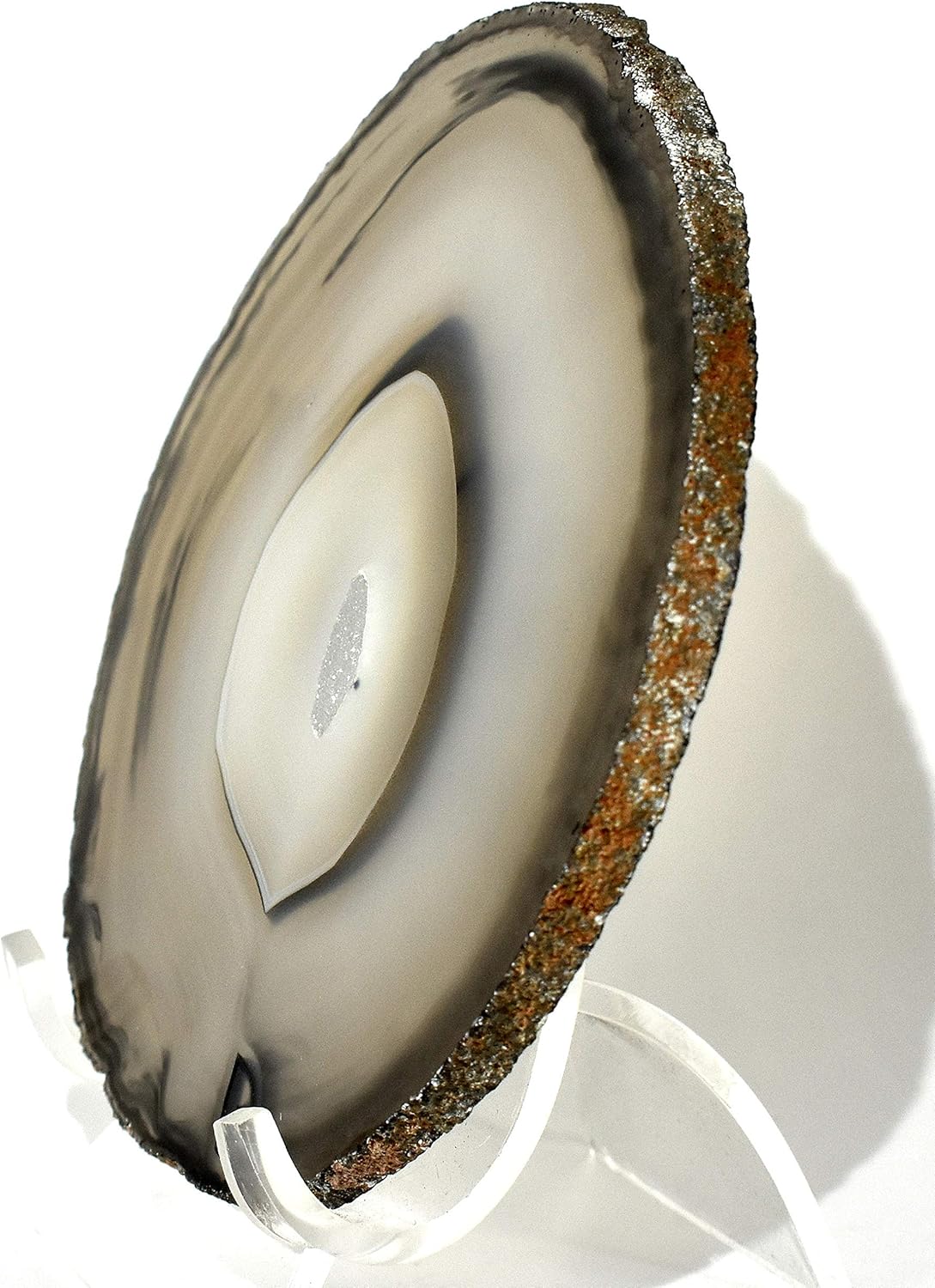 43 Inch Blue Brazilian Agate Slice with Stand