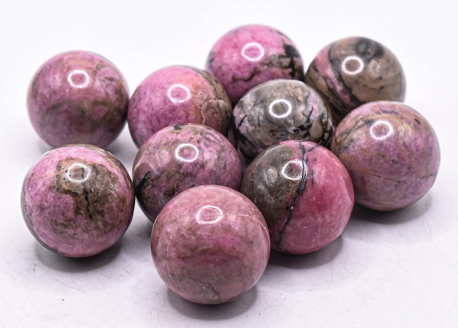 HQRP 25mm Pink Rhodonite Sphere Natural Gemstone Collectible Decor