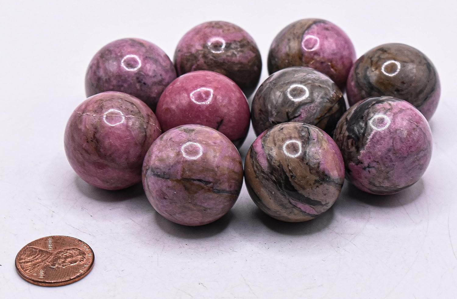 HQRP 25mm Pink Rhodonite Sphere Natural Gemstone Collectible Decor