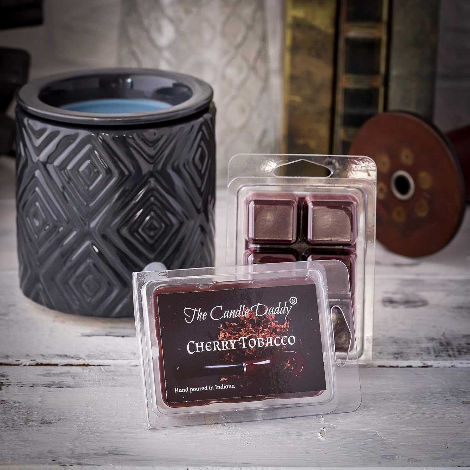Cherry Tobacco Scented Wax Melt - 6 Cubes - 2 Ounces - Made in USA