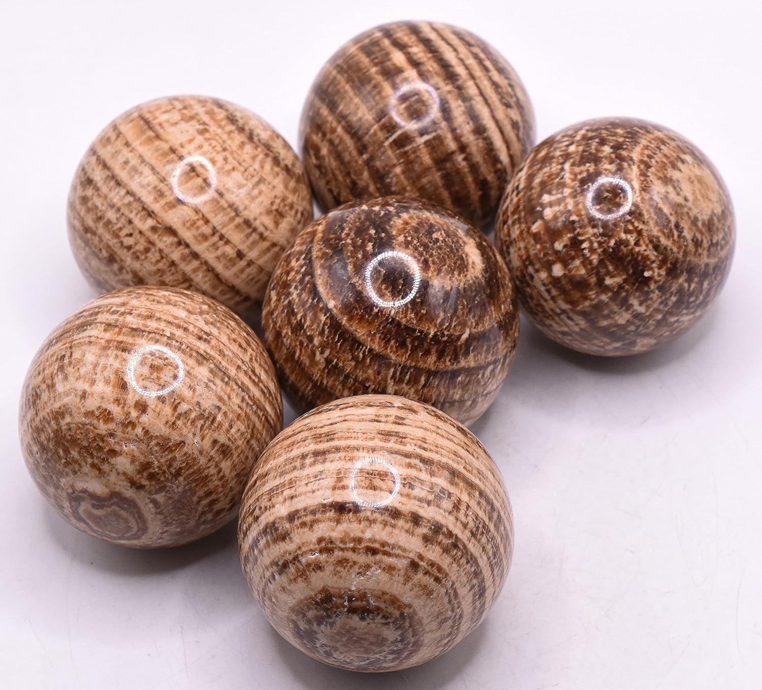 HQRP 2 Inch Banded Brown Aragonite Sphere with Stand