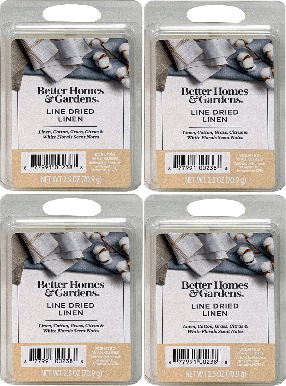 Better Homes and Gardens Dried Linen Scented Wax Cubes 4 Pack