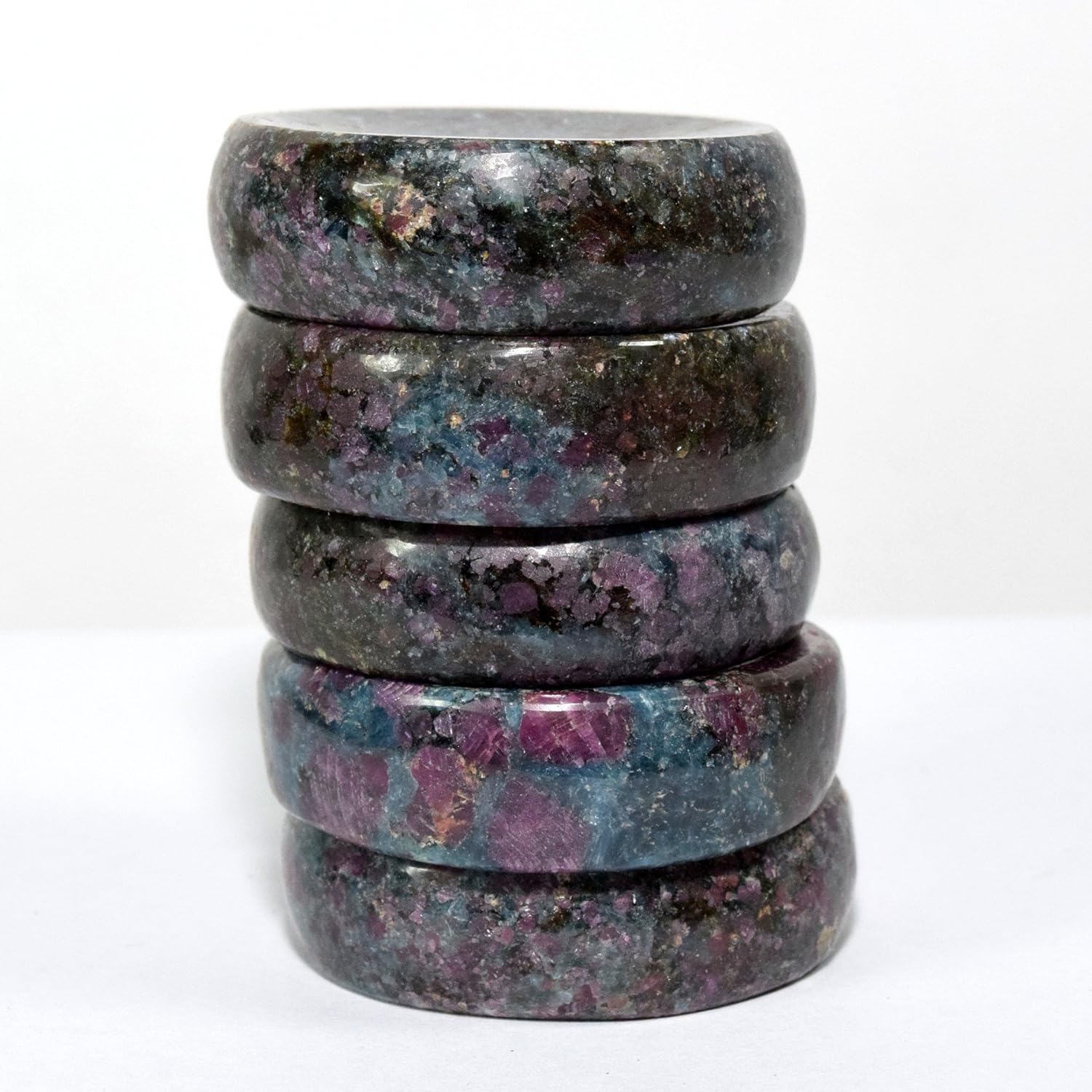 HQRP 36mm Blue Kyanite with Red Ruby Crystal Stand 2PCS