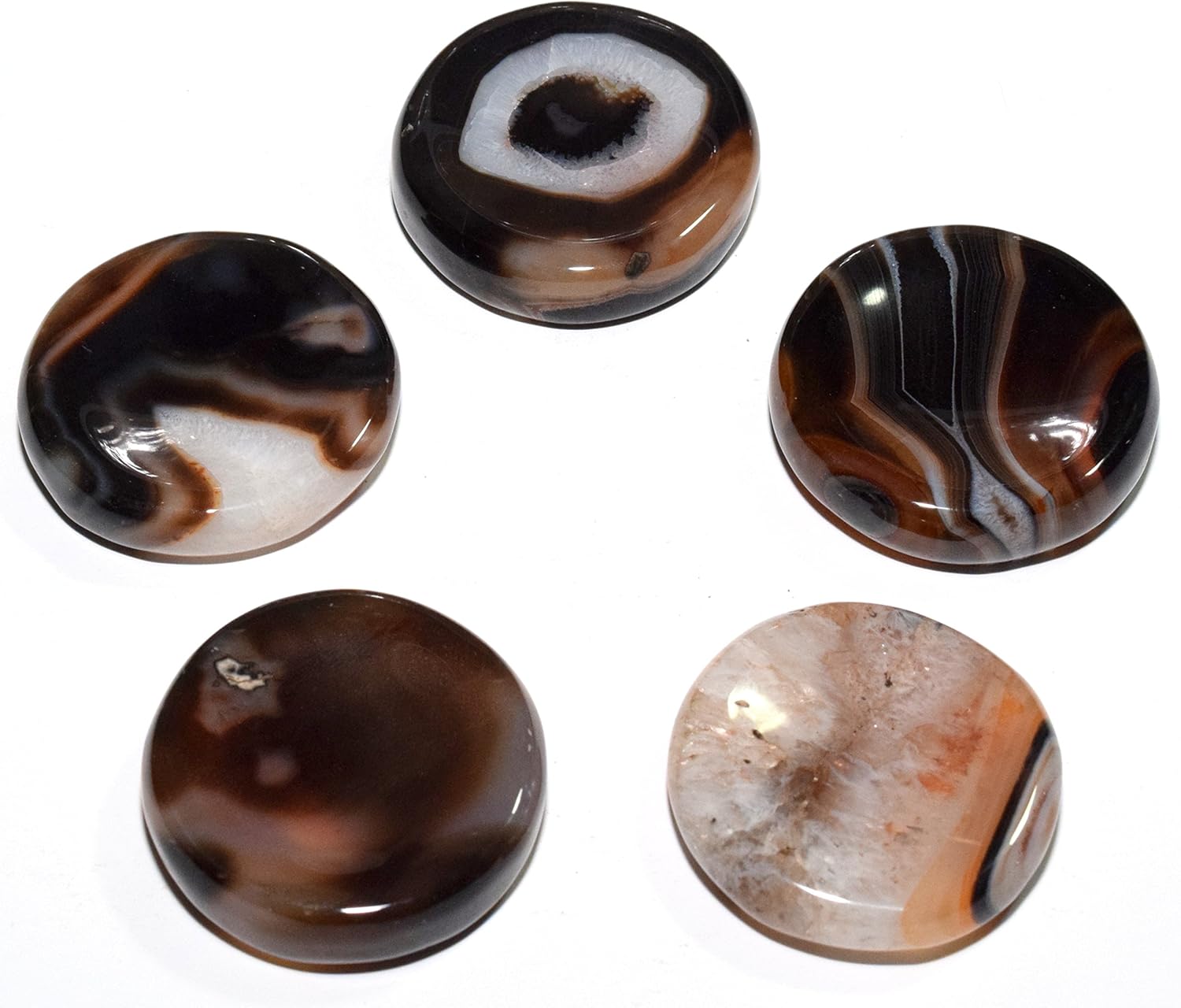 HQRP Banded Agate Stand for Meditation Crystal - 36mm Natural Stone