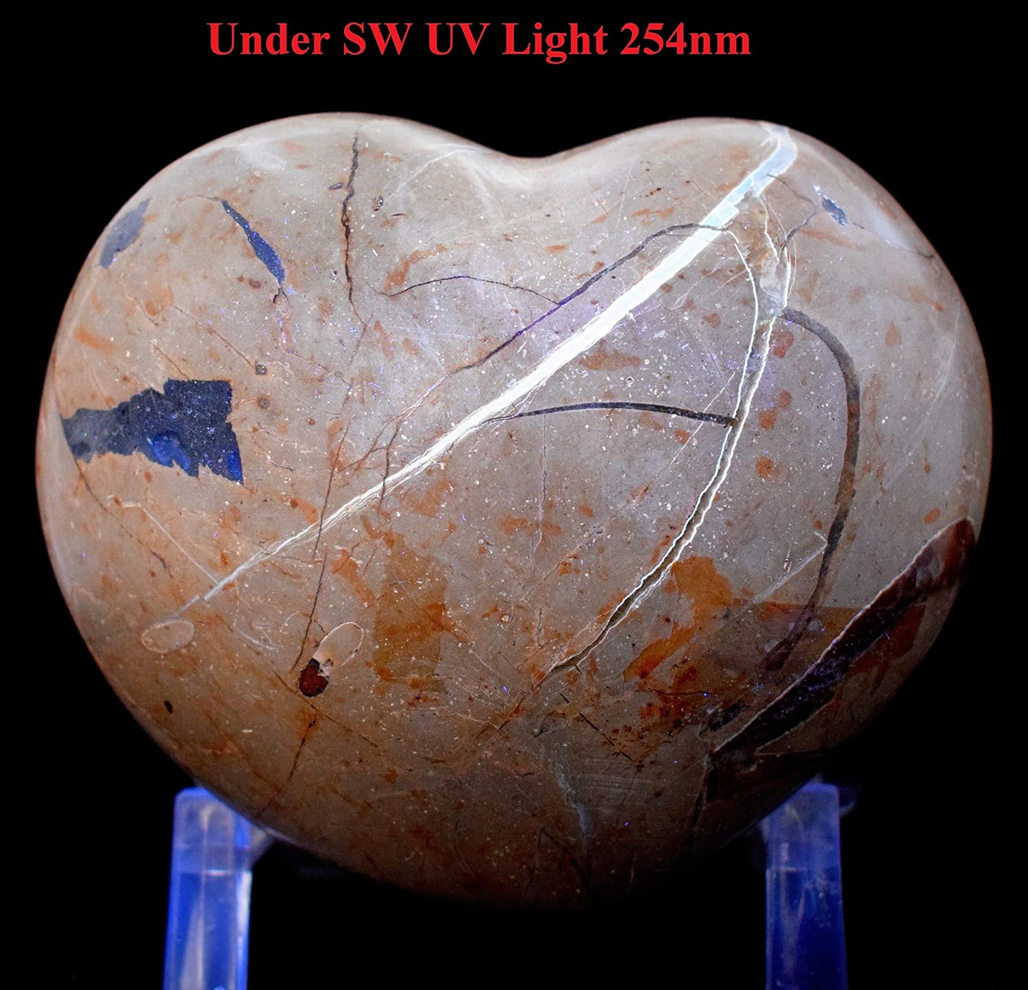 Large 3lb Septarian Dragon Stone Puffy Heart with Display Stand