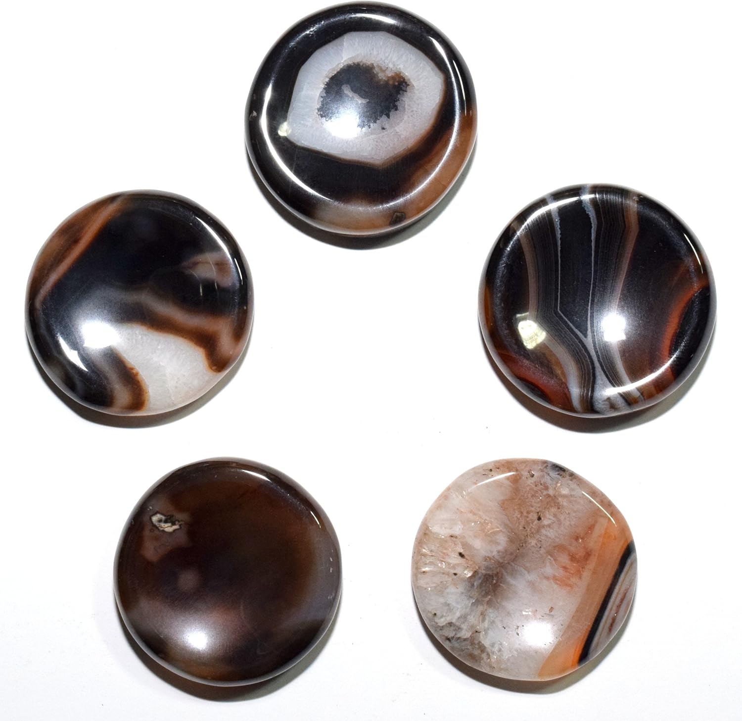HQRP Banded Agate Stand for Meditation Crystal - 36mm Natural Stone