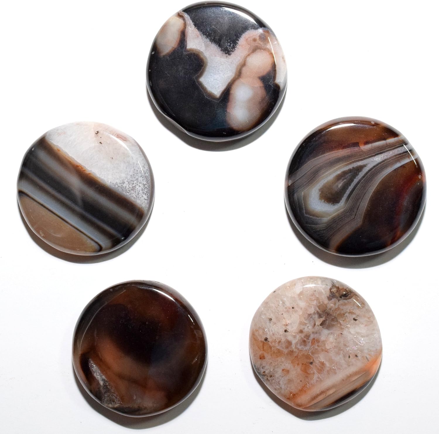 HQRP Banded Agate Stand for Meditation Crystal - 36mm Natural Stone