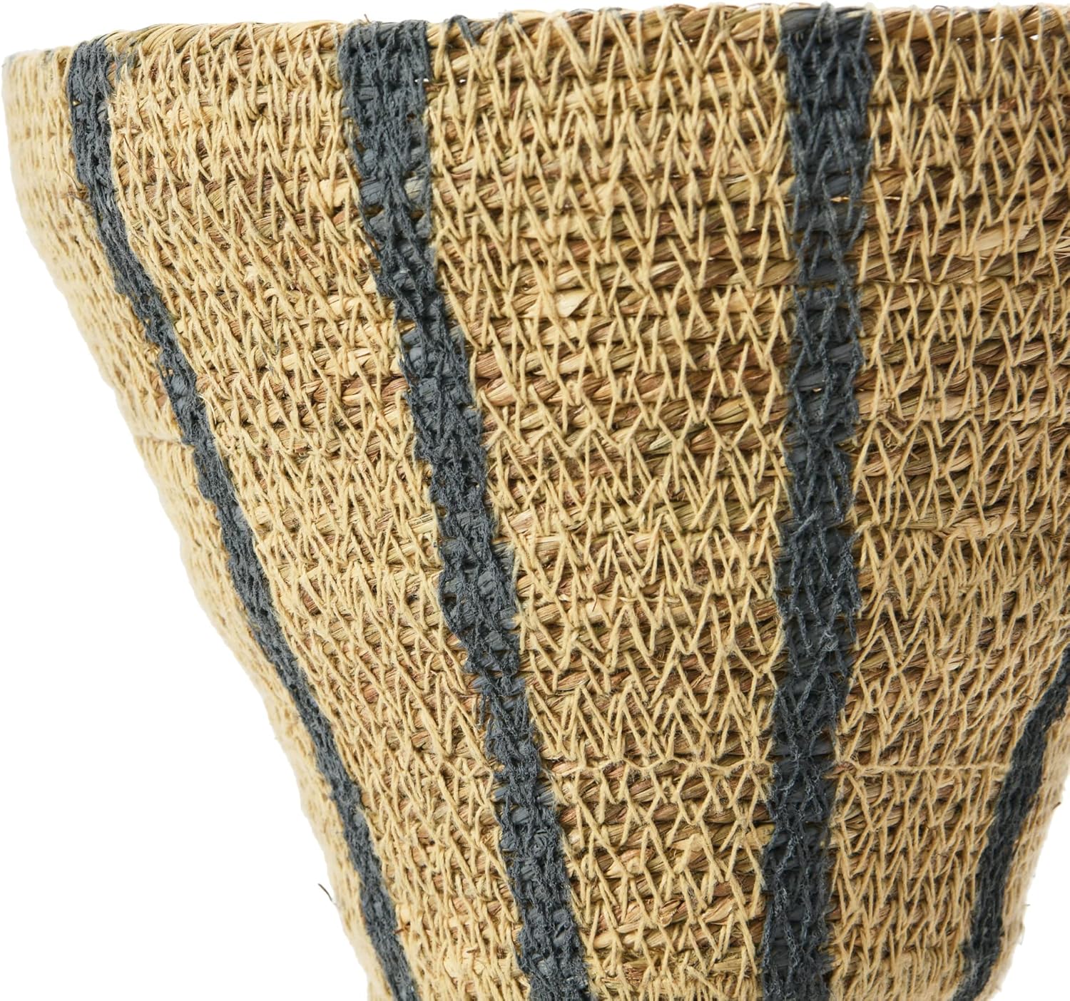 Bloomingville Hourglass Shape Seagrass Vase with Stripes
