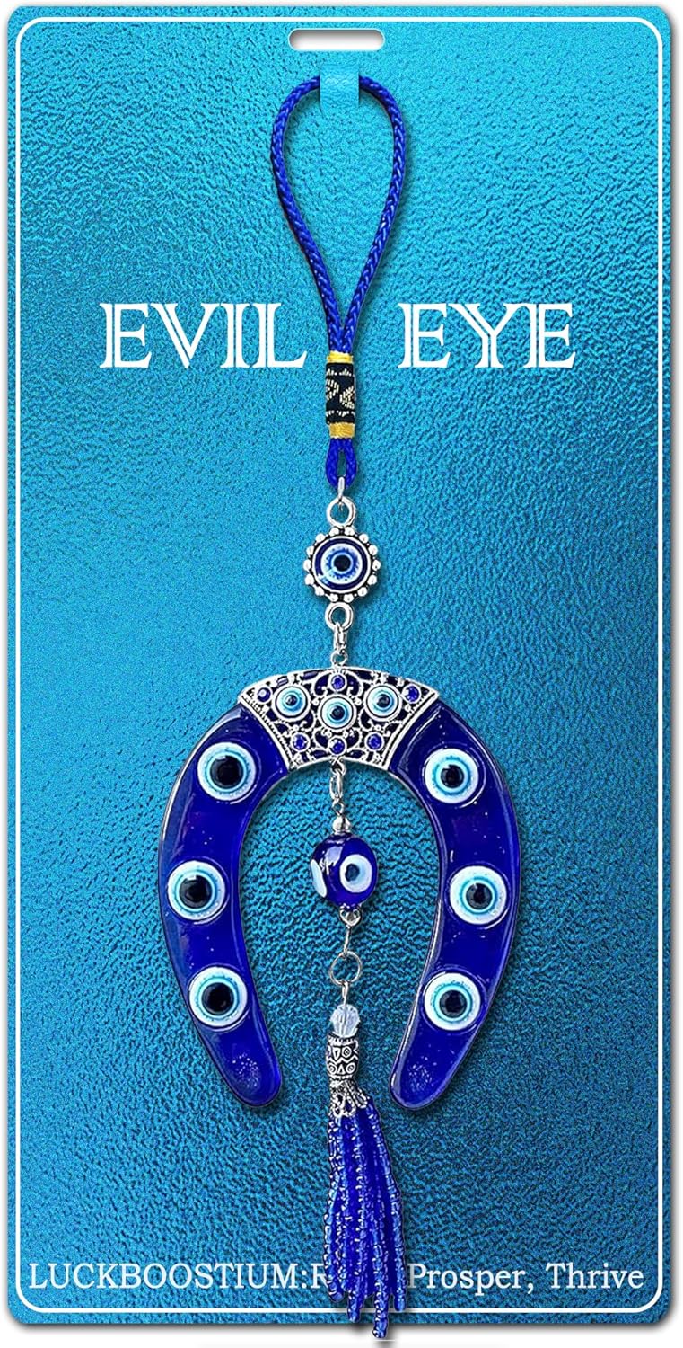 LUCKBOOSTIUM Evil Eye Horseshoe Charm Hanging Ornament