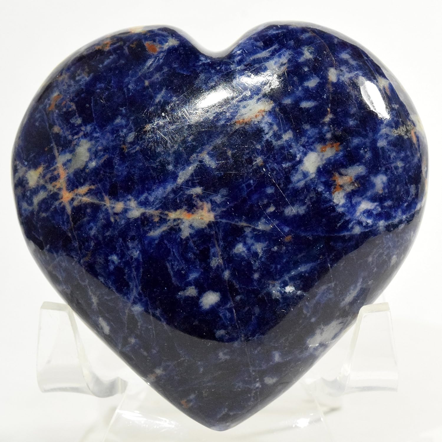 25 Inch Deep Blue Sodalite Puffy Heart Crystal Decor Stone