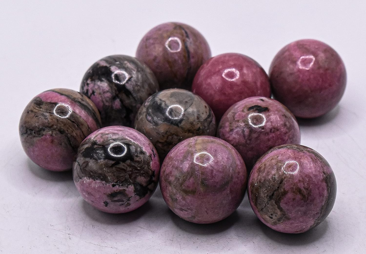HQRP 25mm Pink Rhodonite Sphere Natural Gemstone Collectible Decor
