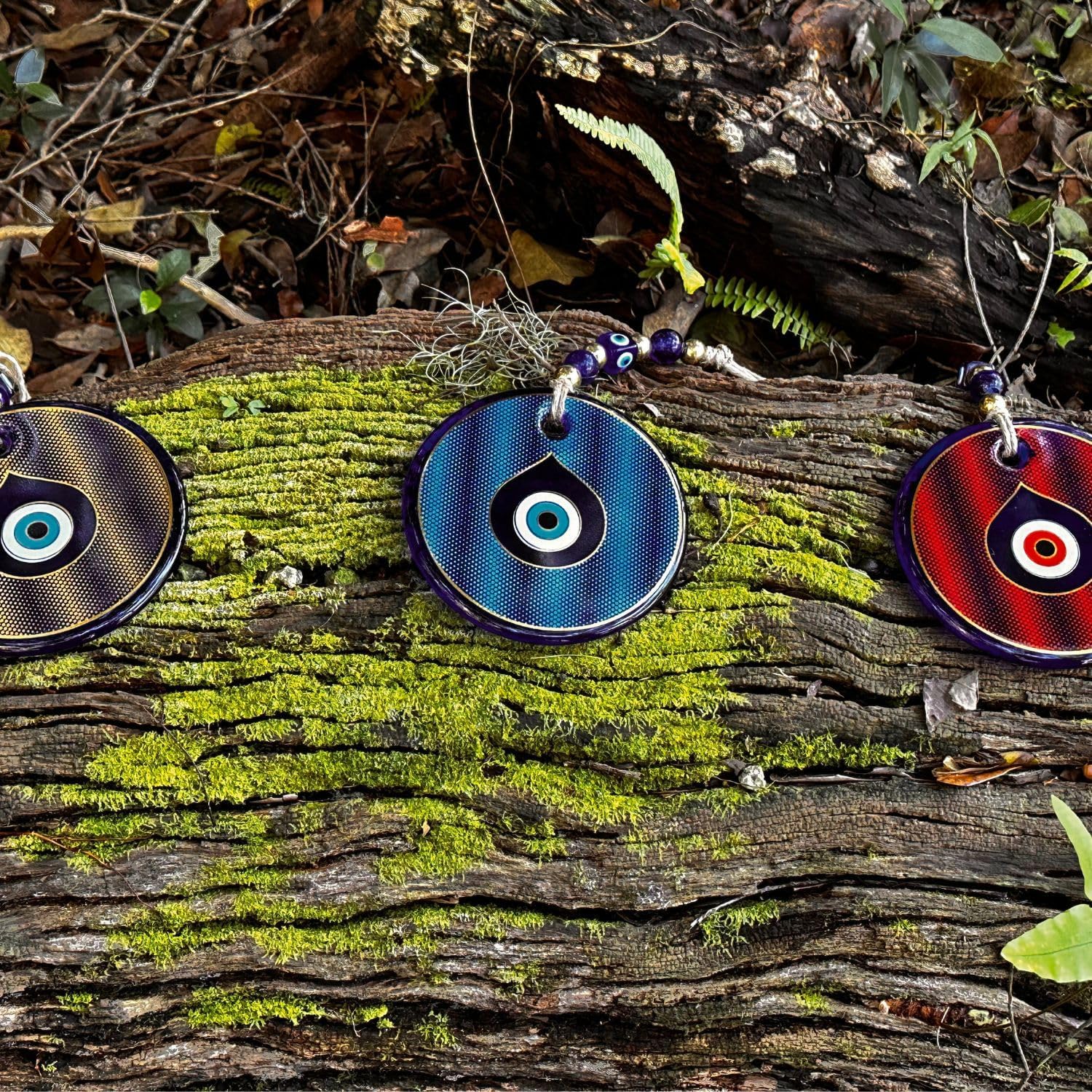 Gold Dotted Blue Evil Eye Suncather Hanging Decor