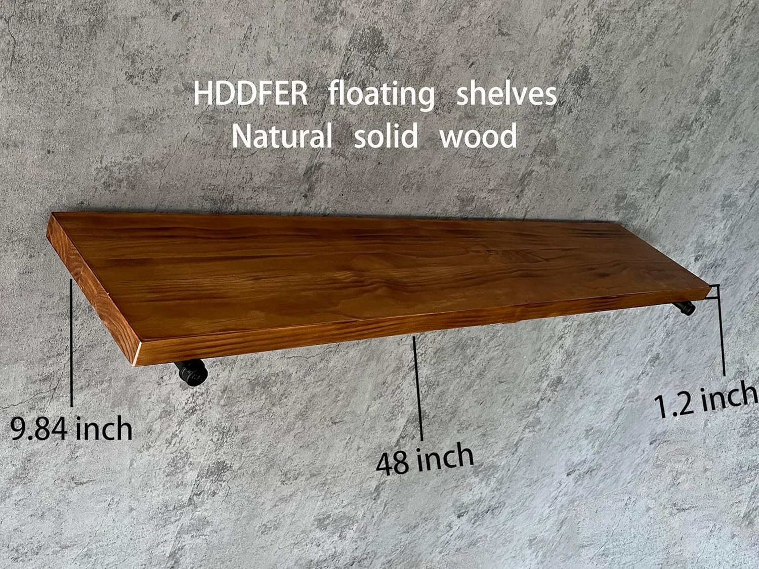 Industrial Pipe Wall Wood Shelves 48 Brown 12 Thick