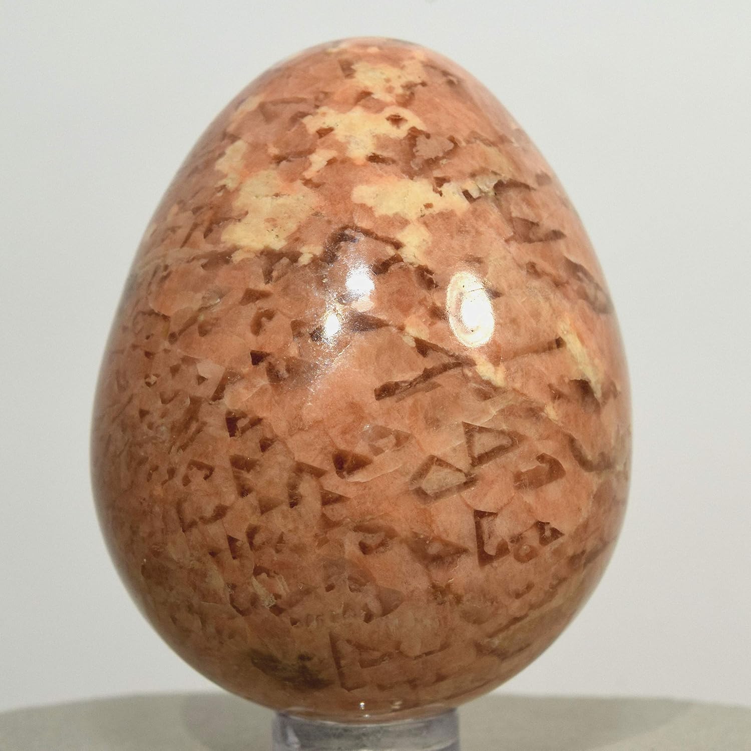 HQRP Peach Moonstone Egg Crystal with Stand