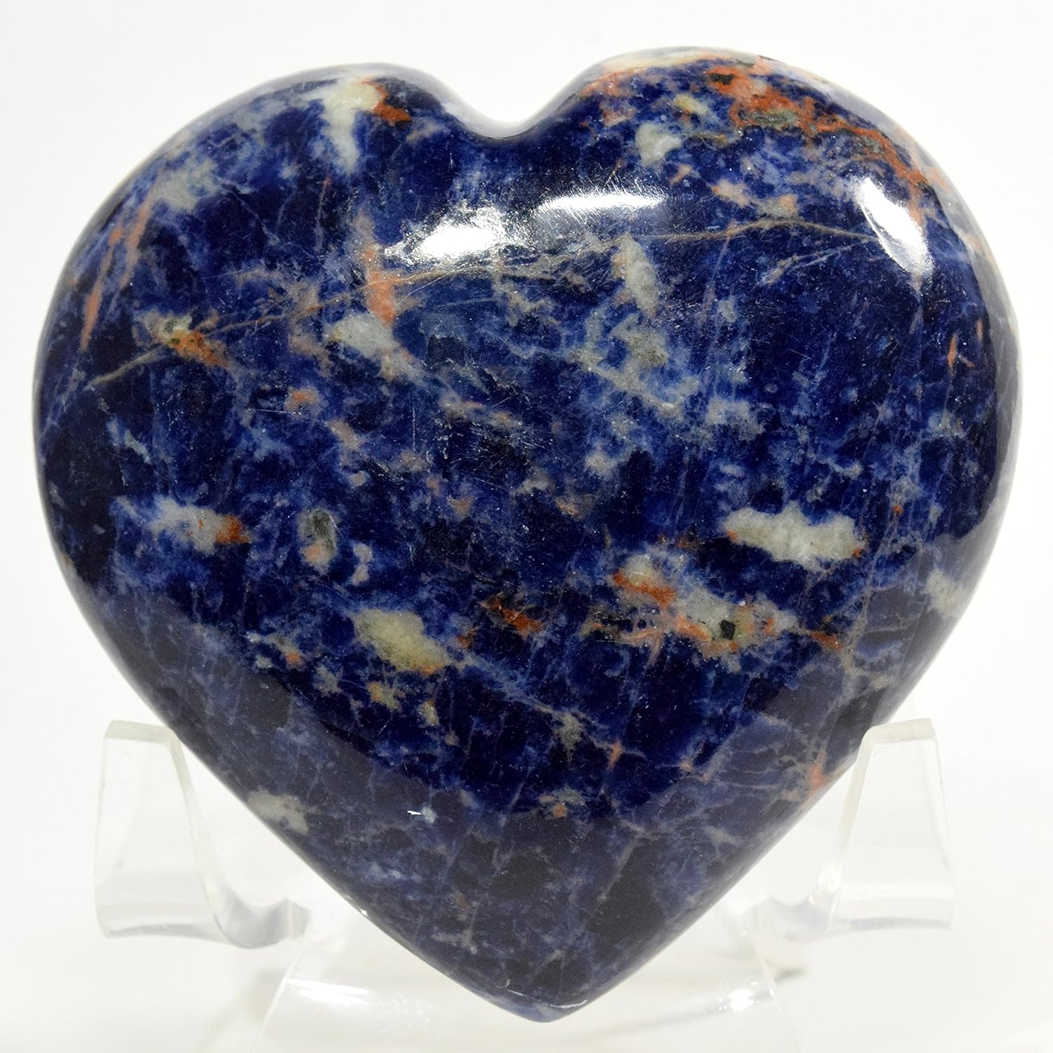 25 Inch Deep Blue Sodalite Puffy Heart Crystal Decor Stone