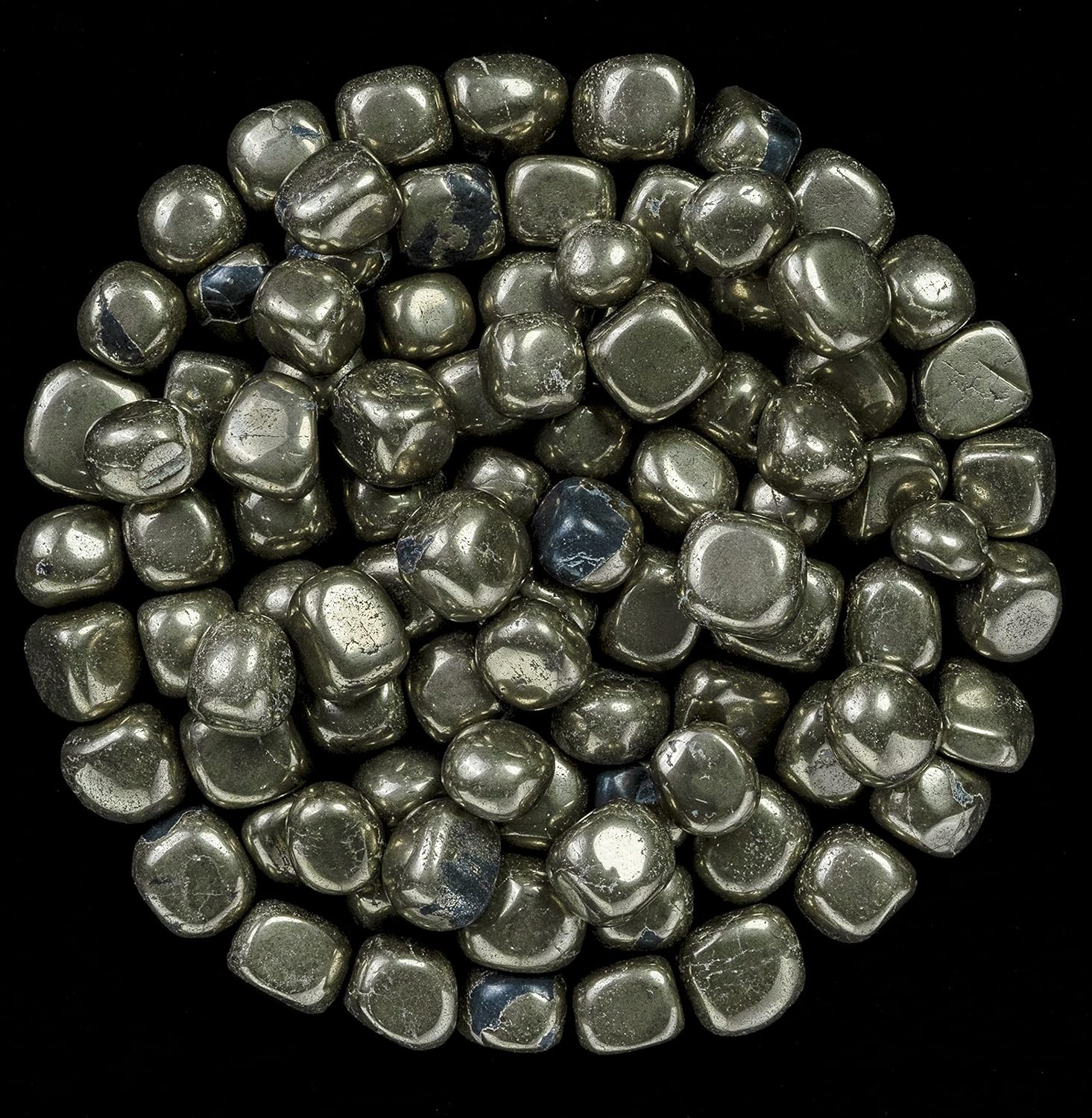 Golden Pyrite Tumbled Stones - 13 Piece Healing Set