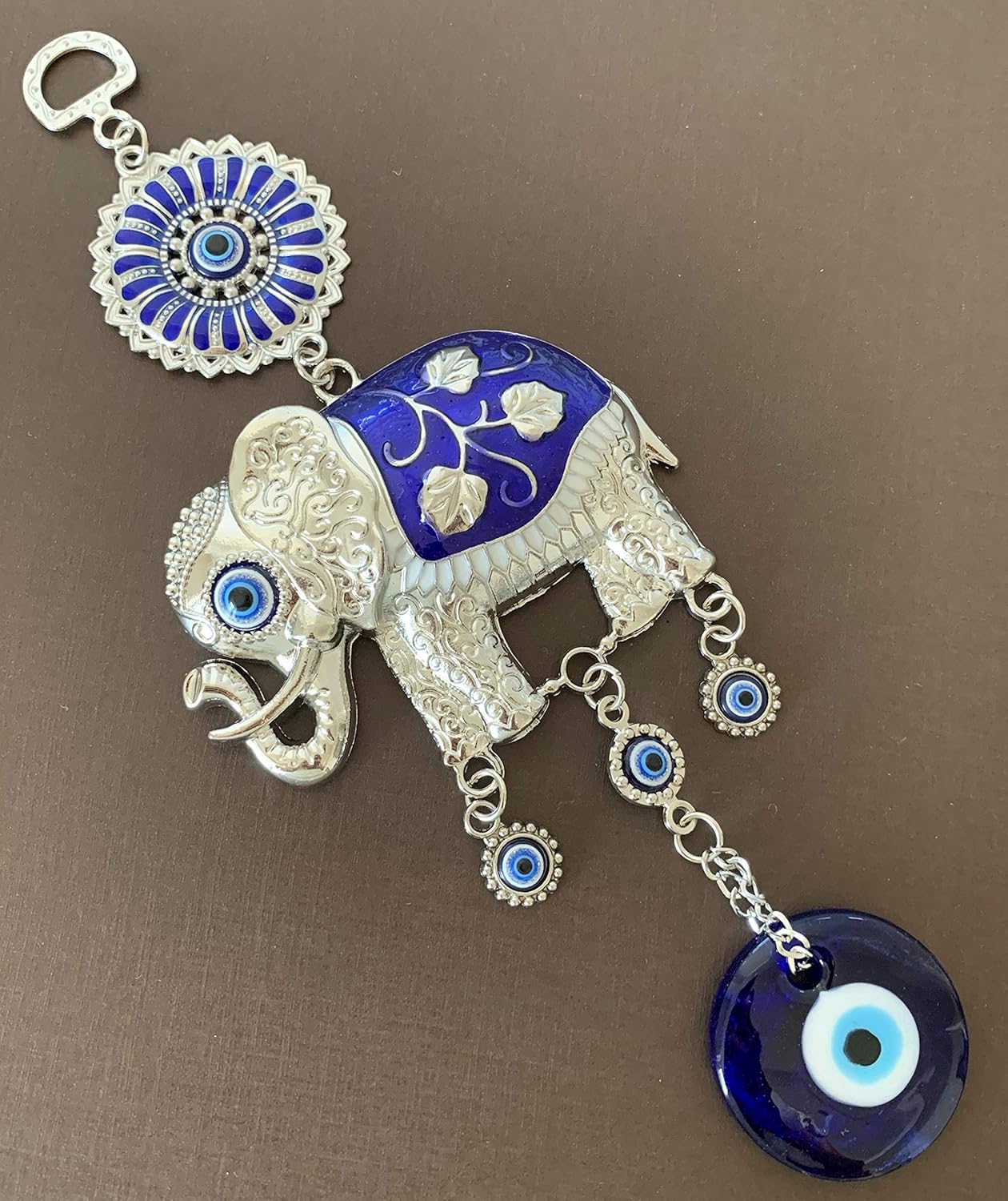 Turkish Blue Evil Eye Lucky Elephant Amulet Hanging Decor
