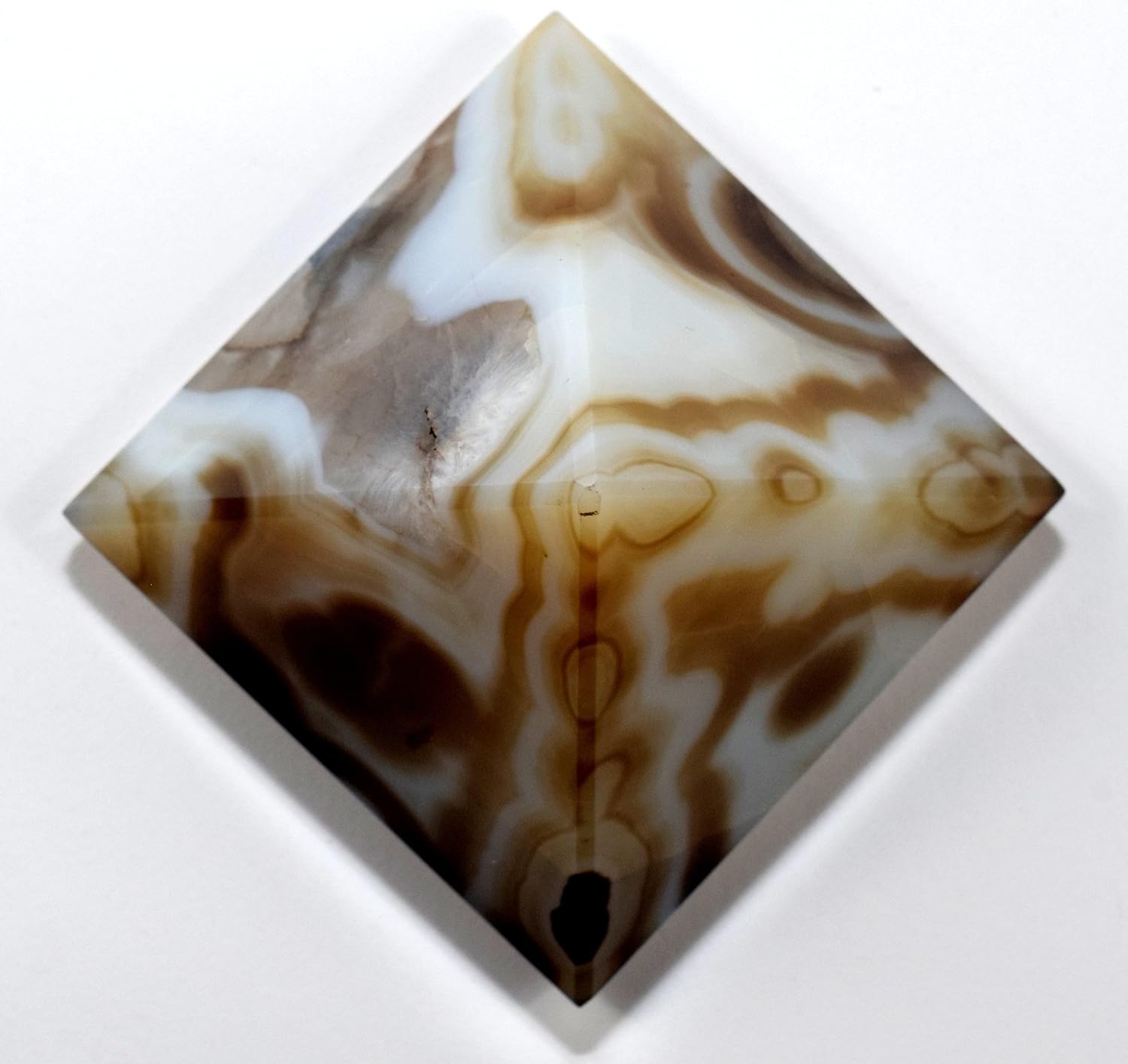 HC Set 64mm Agate Pyramid with Clear Quartz Cabochon